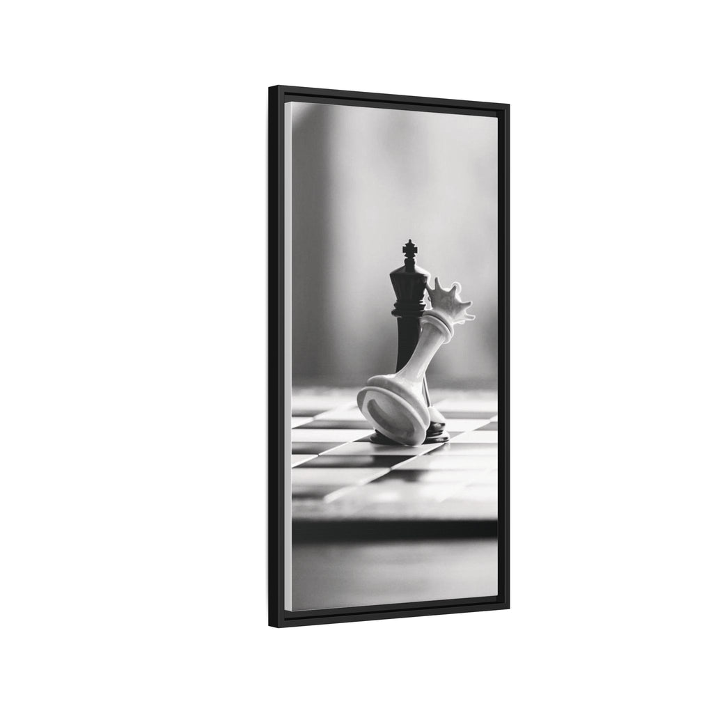 Chess King and Fallen Queen Matte Canvas Framed Wall Art