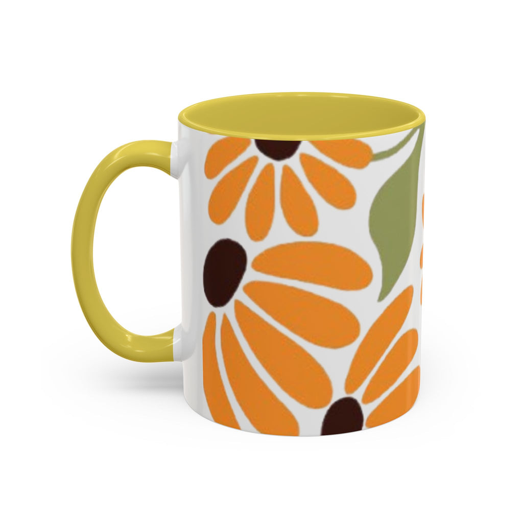 Colorful Floral Mugs, Bright Ceramic Coffee Cups
