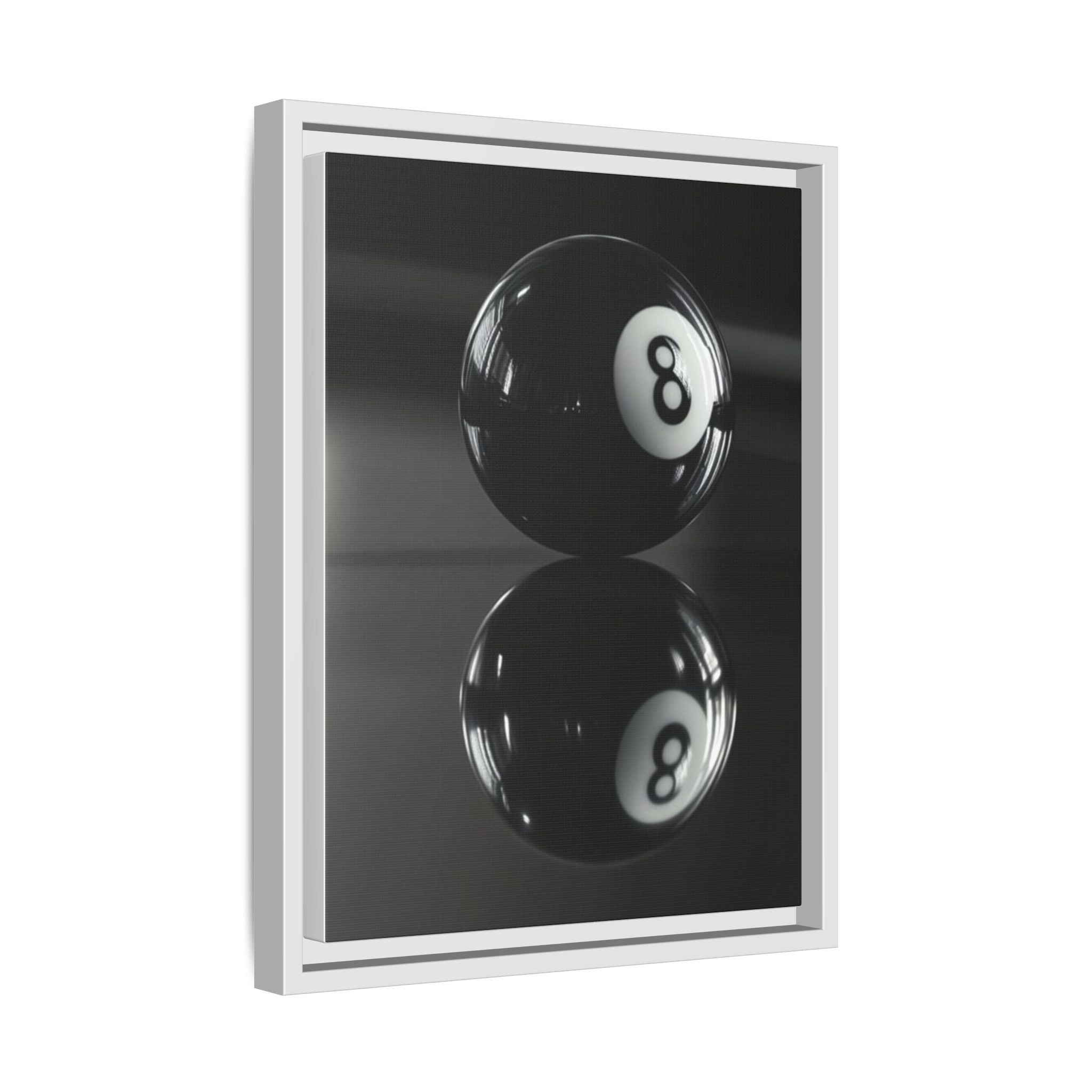 Eight Ball Reflection Matte Framed Canvas Print
