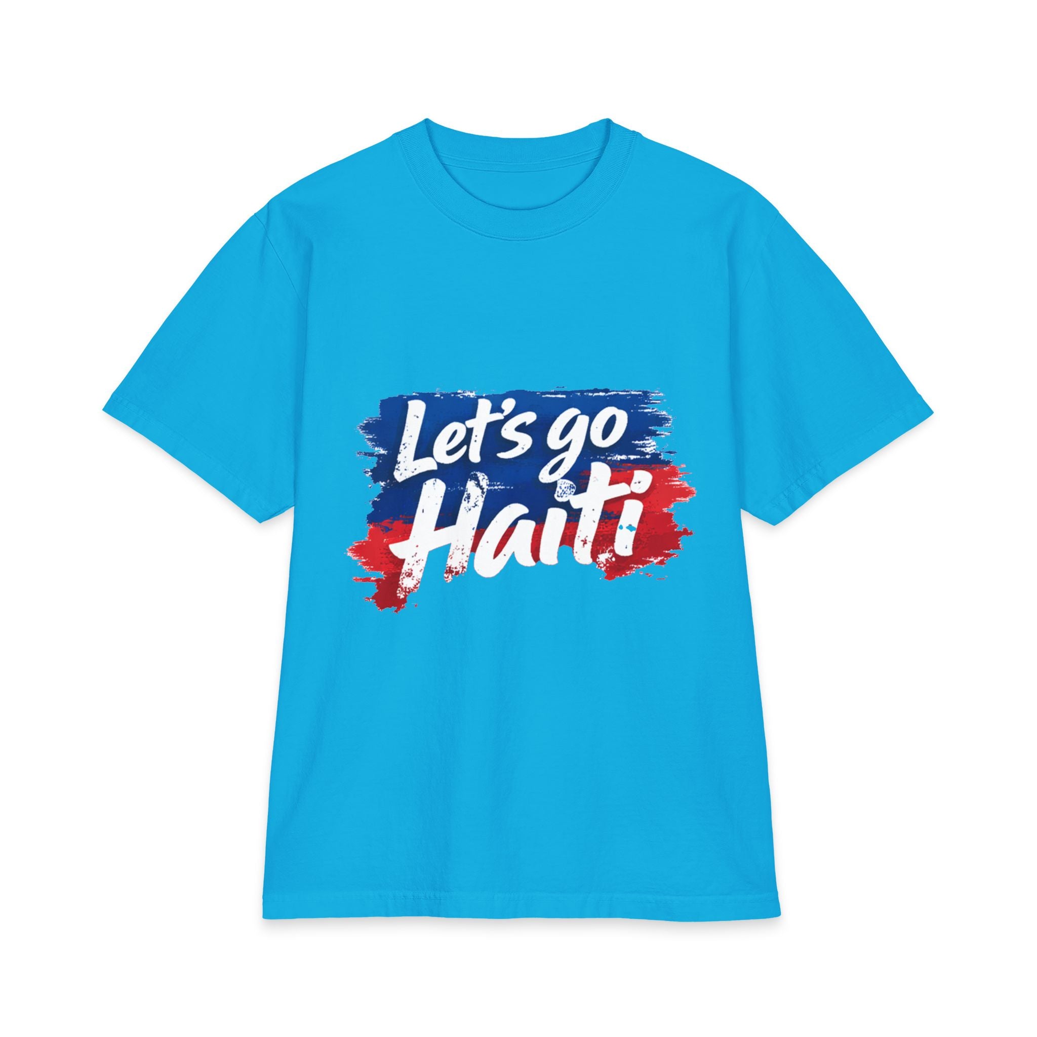 Let's Go Haiti T-Shirt — Patriotic Red & Blue Graphic Tee