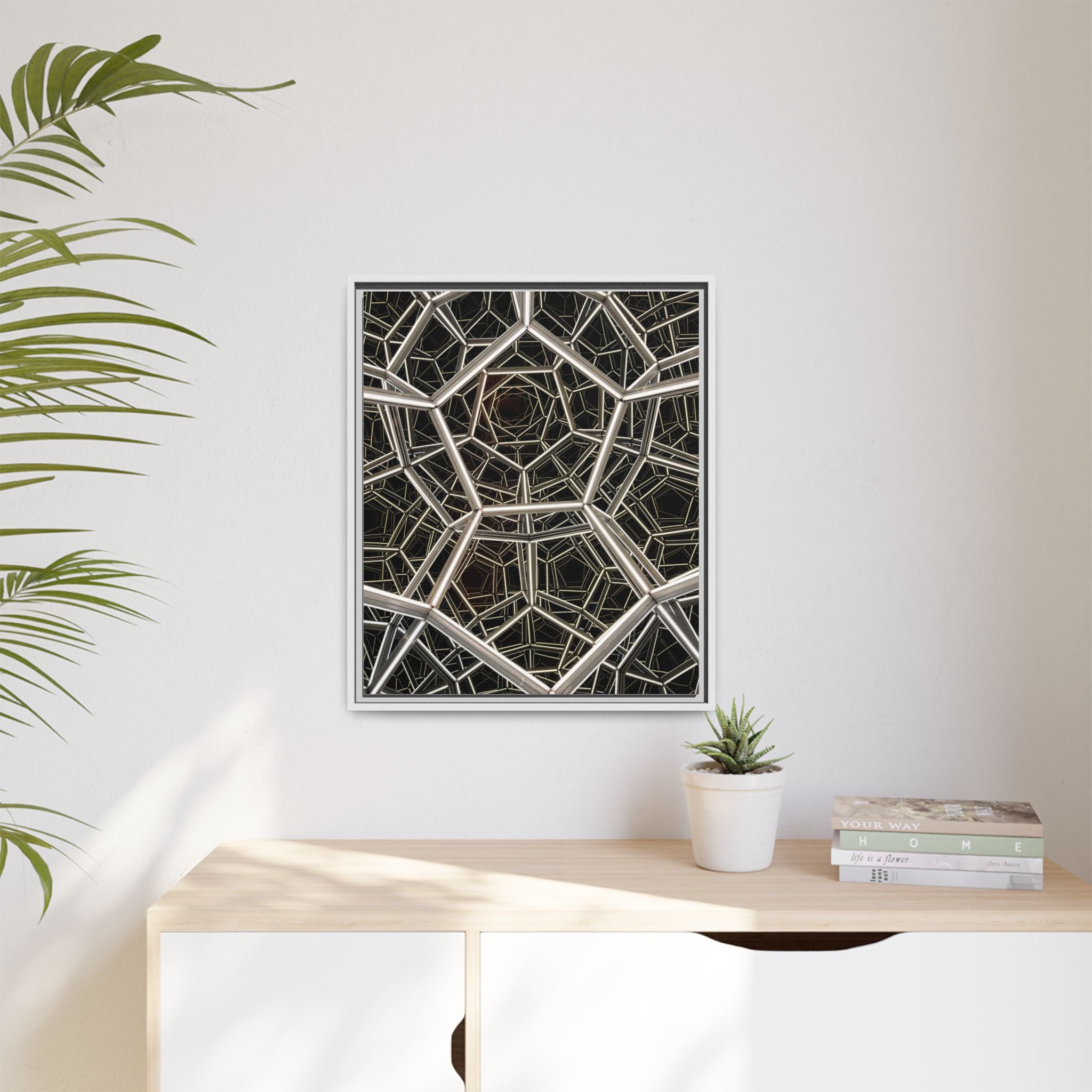 Framed Wall Art Print, Modern Geometric Canvas, Abstract Home Decor, Unique Gift, Stylish Office Art, Contemporary Room Decor