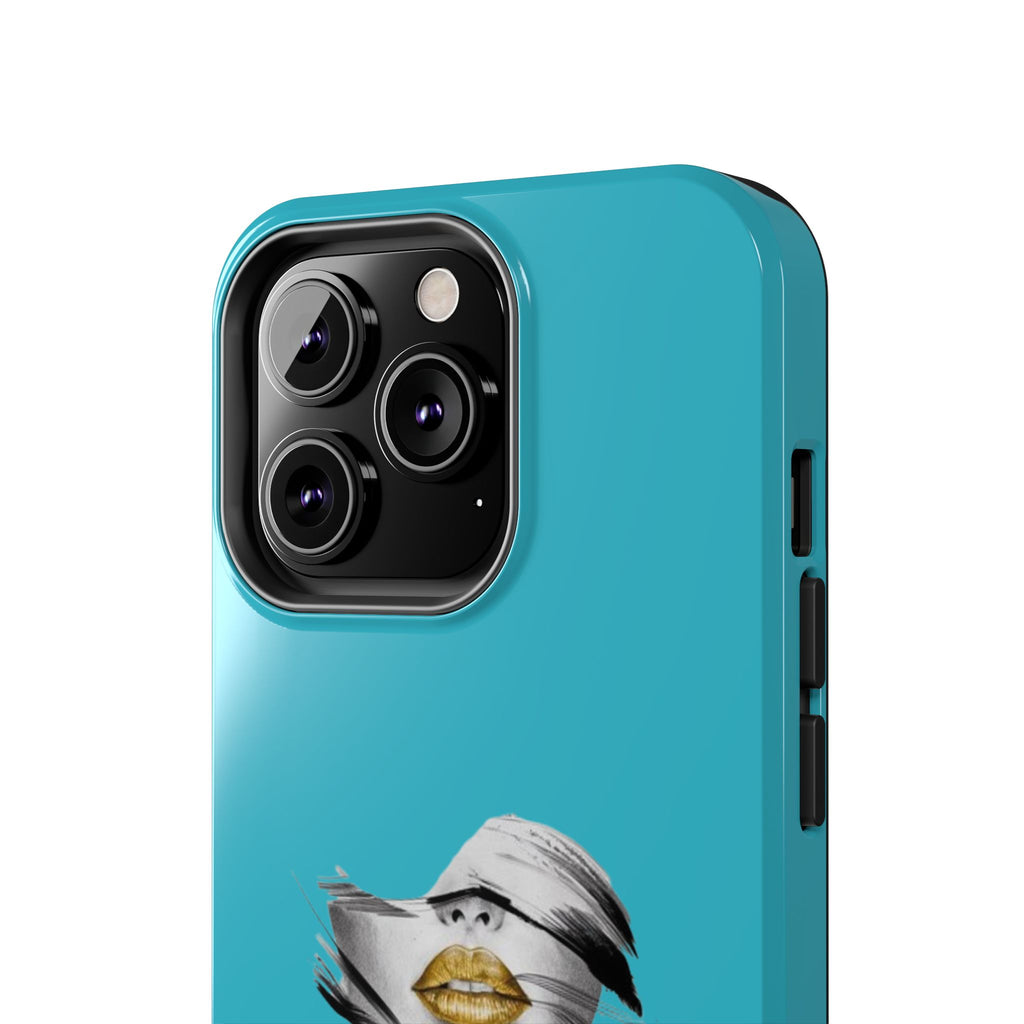 Teal 'Golden Lips' Tough Phone Case