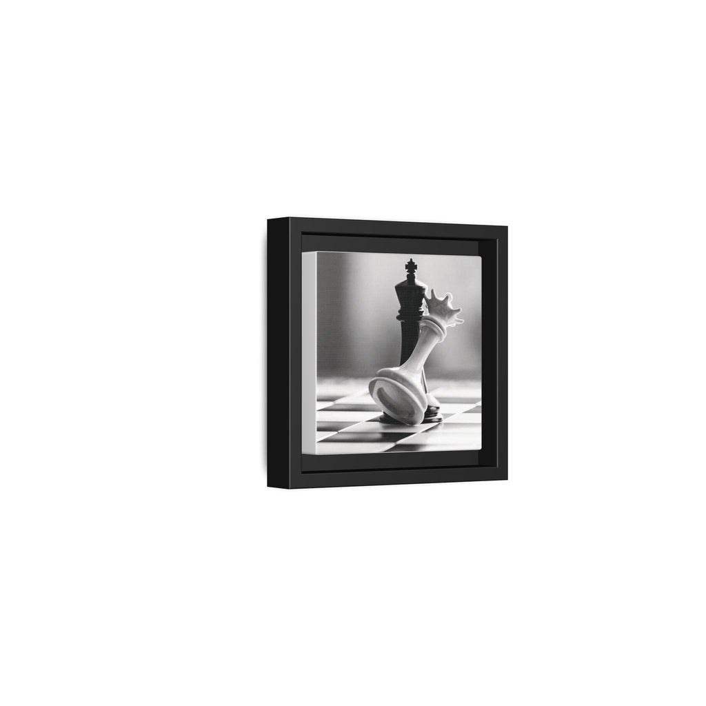 Chess King and Fallen Queen Matte Canvas Framed Wall Art