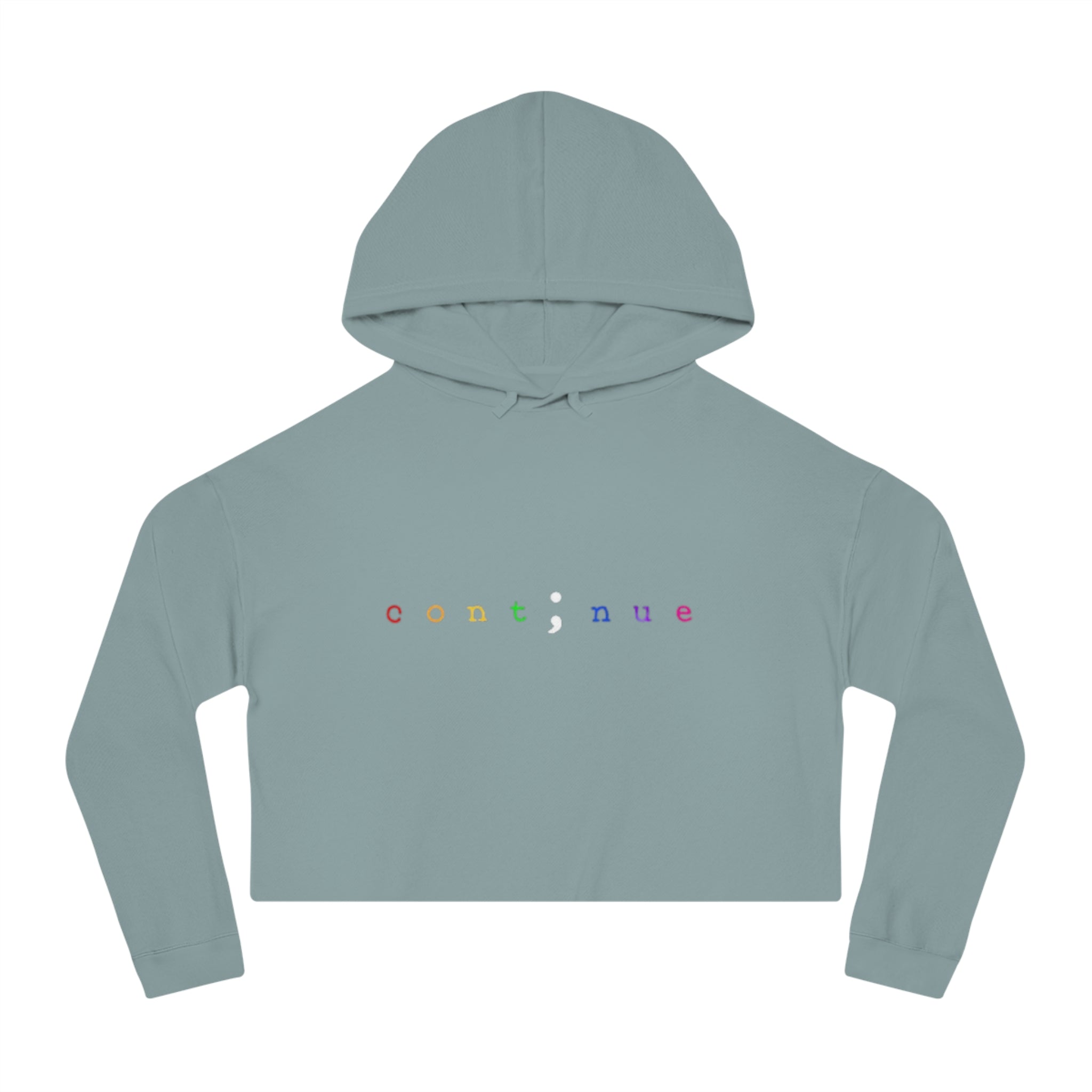 Cropped Hoodie "continue" Rainbow Minimalist