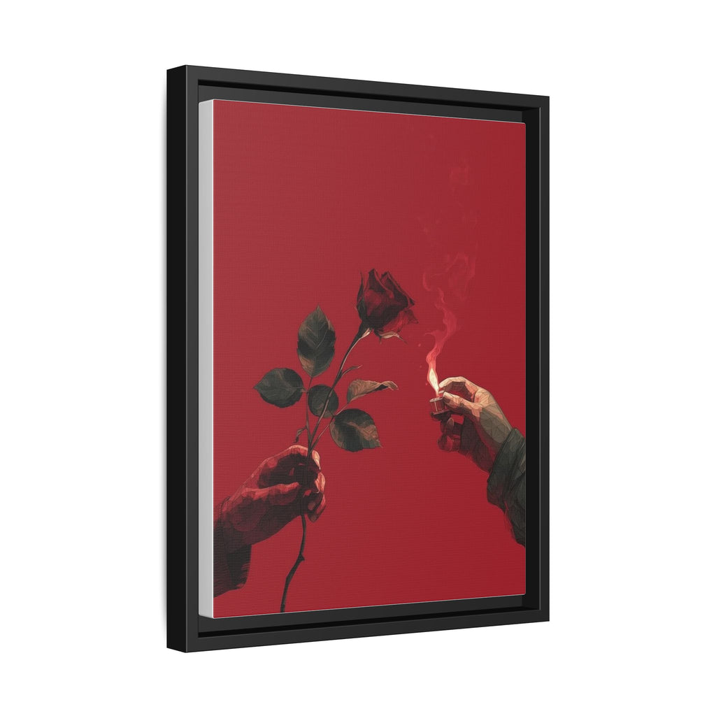 Red Rose & Lighter Minimalist Wall Print