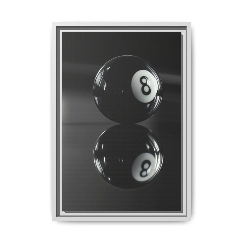 Eight Ball Reflection Matte Framed Canvas Print
