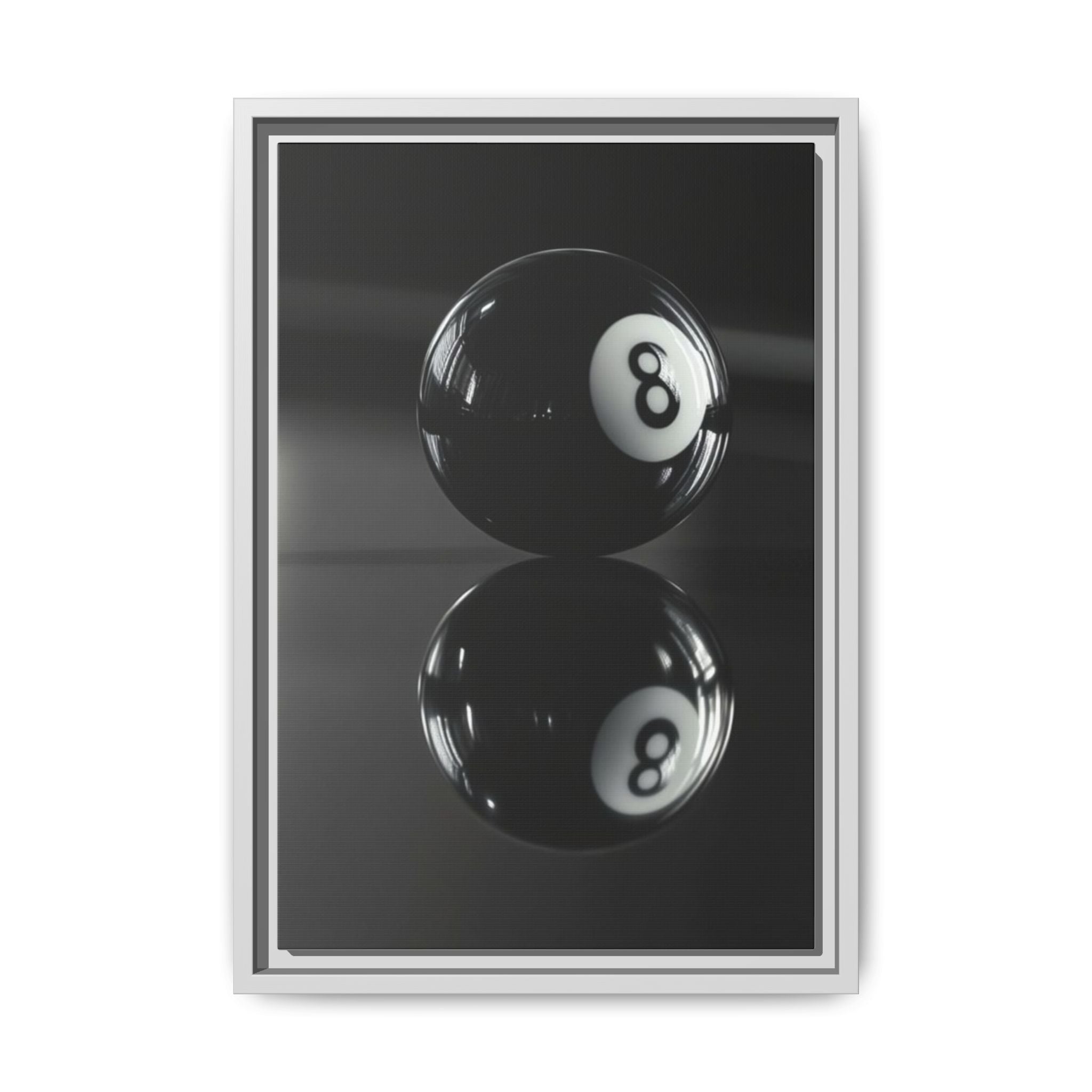 Eight Ball Reflection Matte Framed Canvas Print