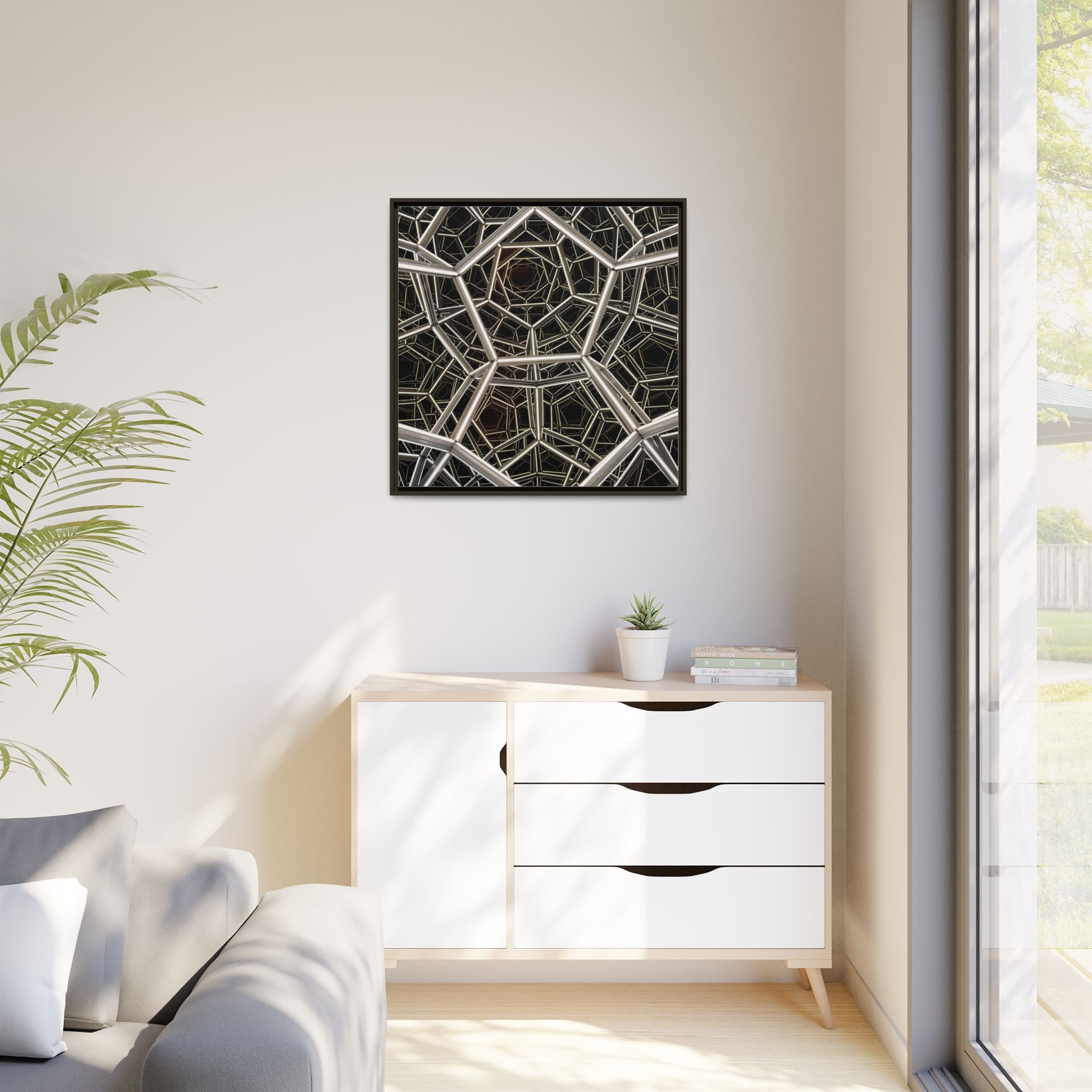 Framed Wall Art Print, Modern Geometric Canvas, Abstract Home Decor, Unique Gift, Stylish Office Art, Contemporary Room Decor