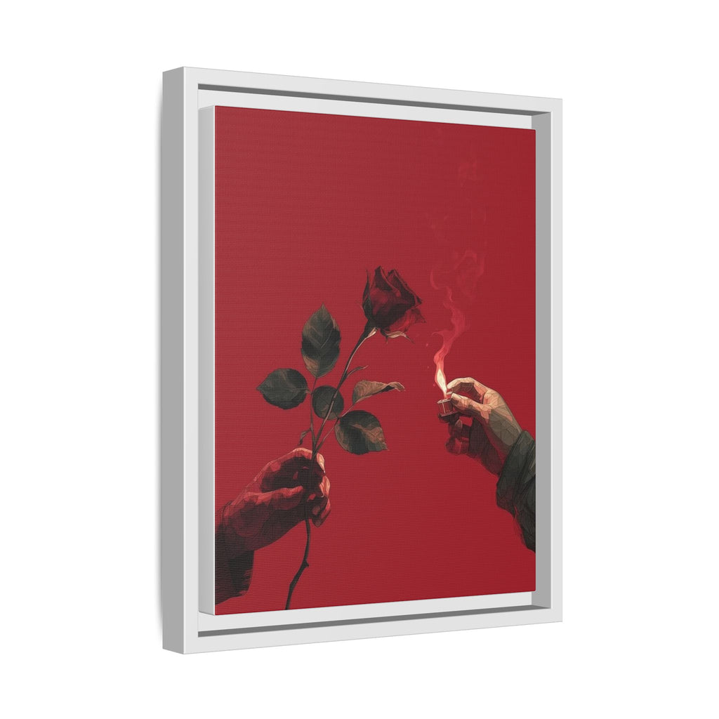 Red Rose & Lighter Minimalist Wall Print