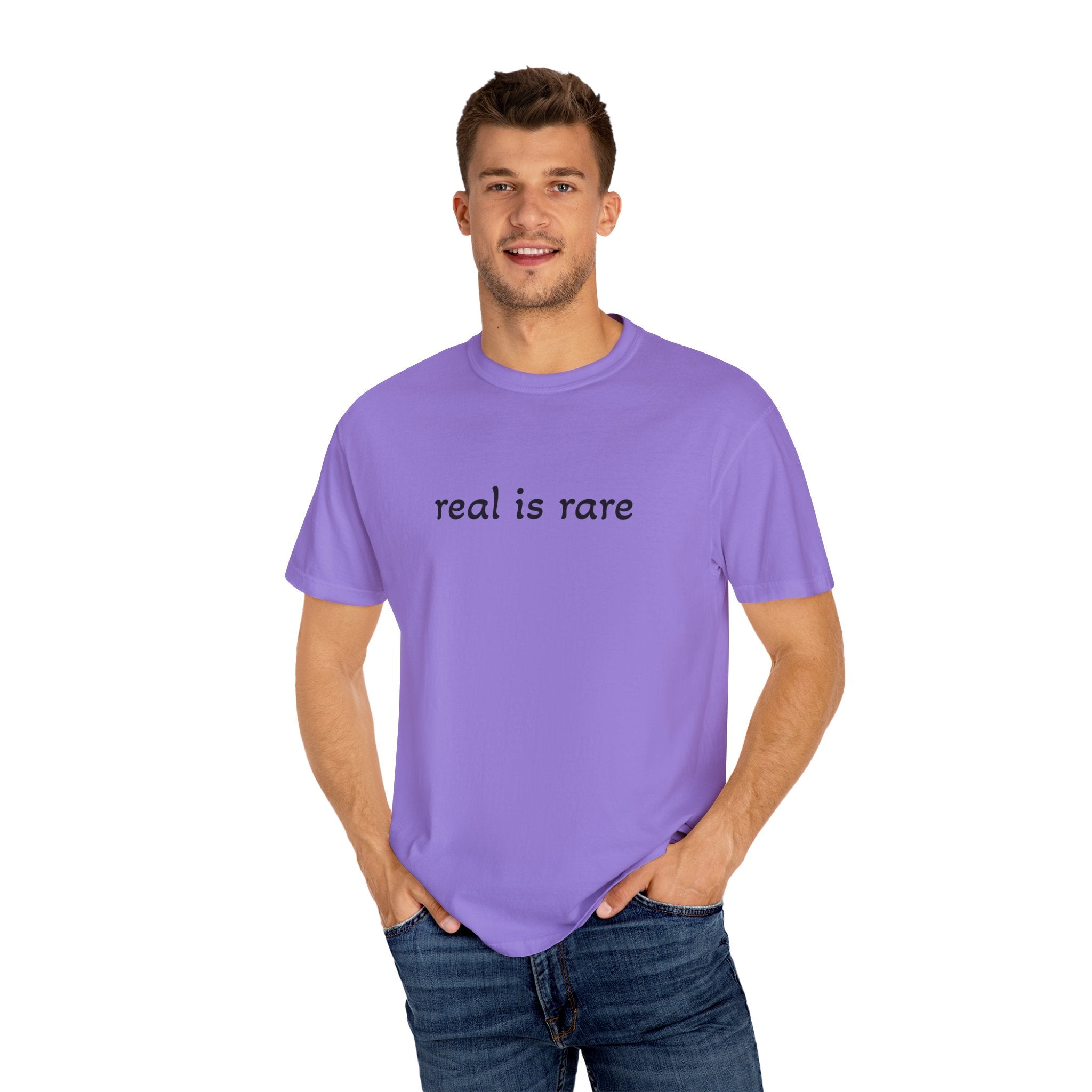 Real is Rare Garment-Dyed T-Shirt, Casual Tee