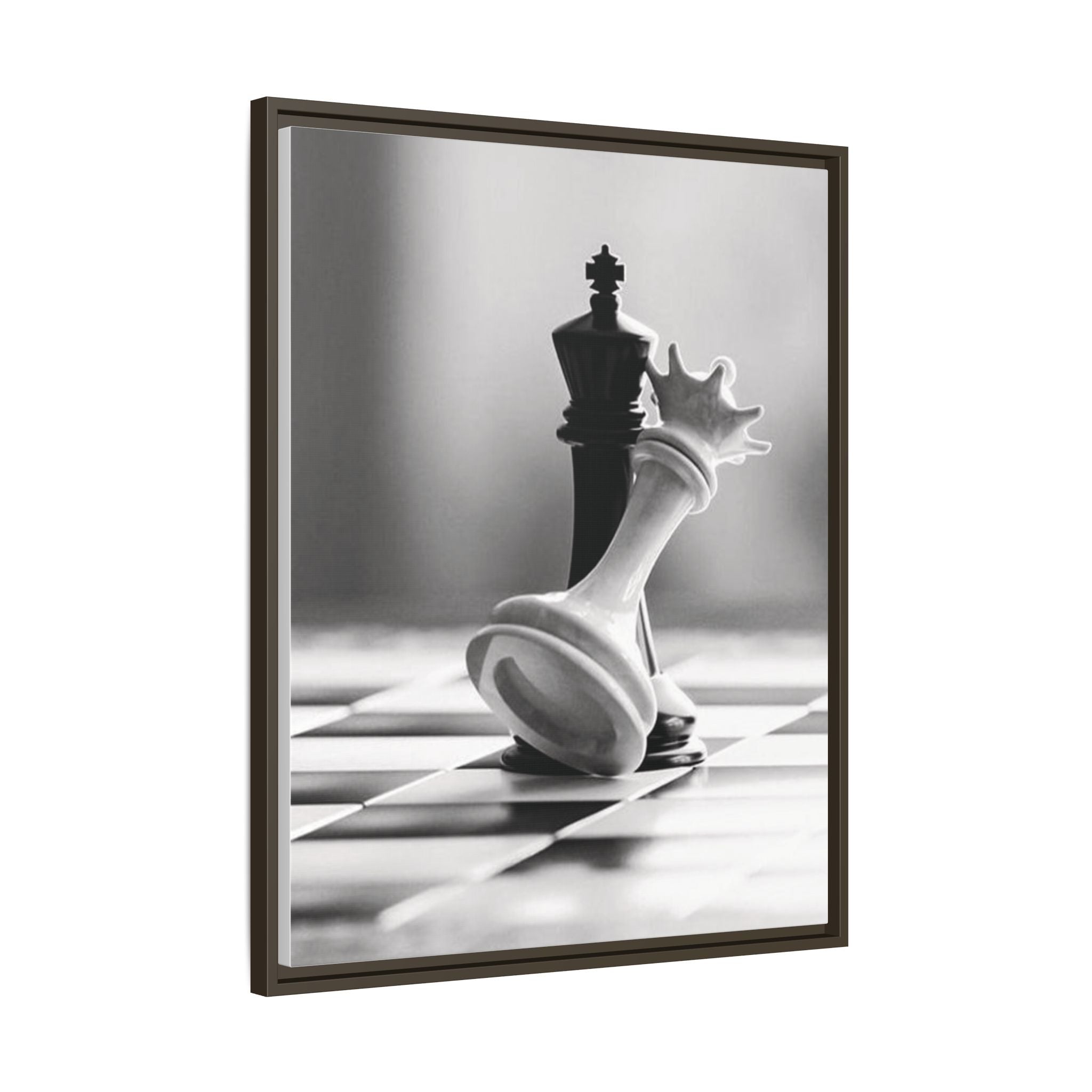 Chess King and Fallen Queen Matte Canvas Framed Wall Art