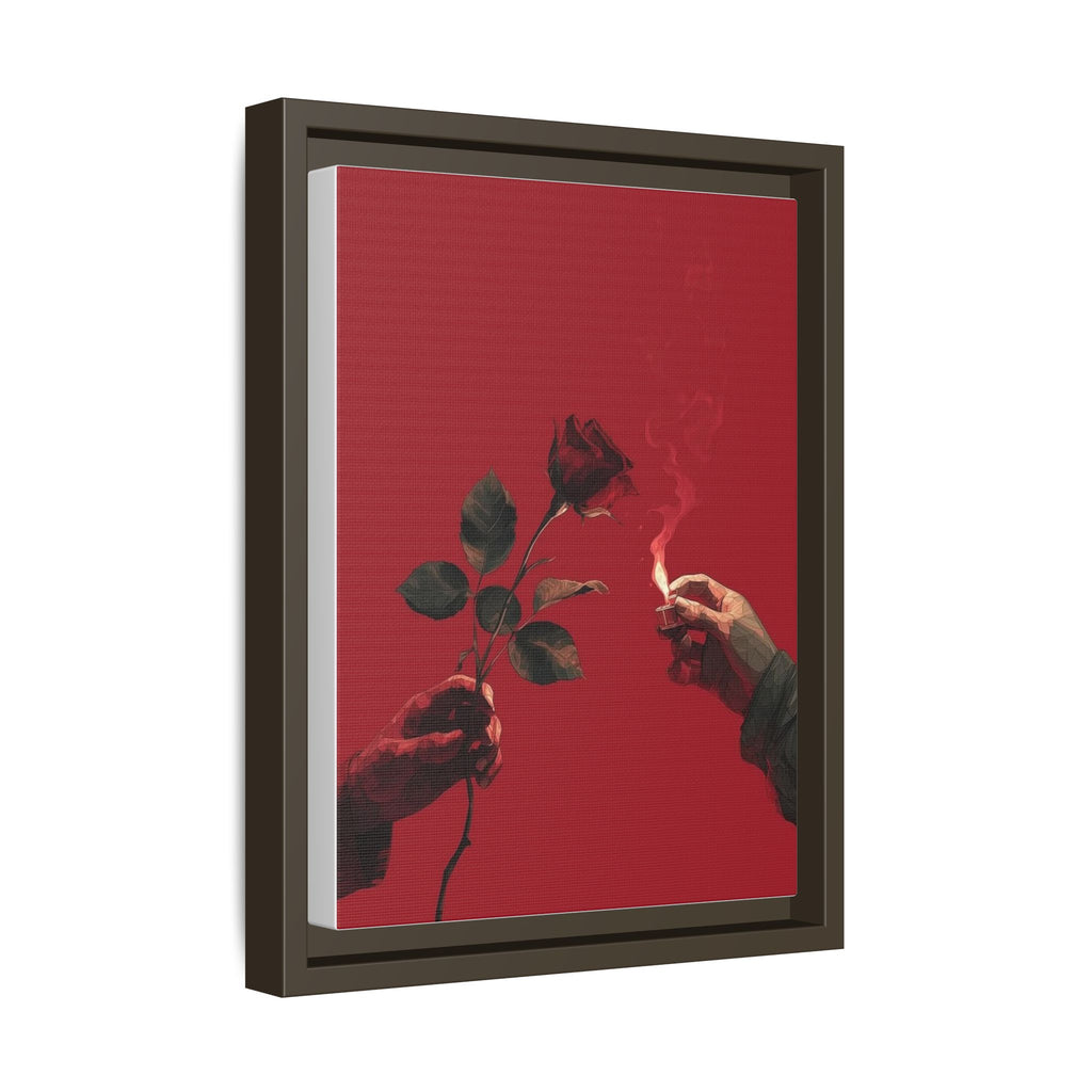 Red Rose & Lighter Minimalist Wall Print
