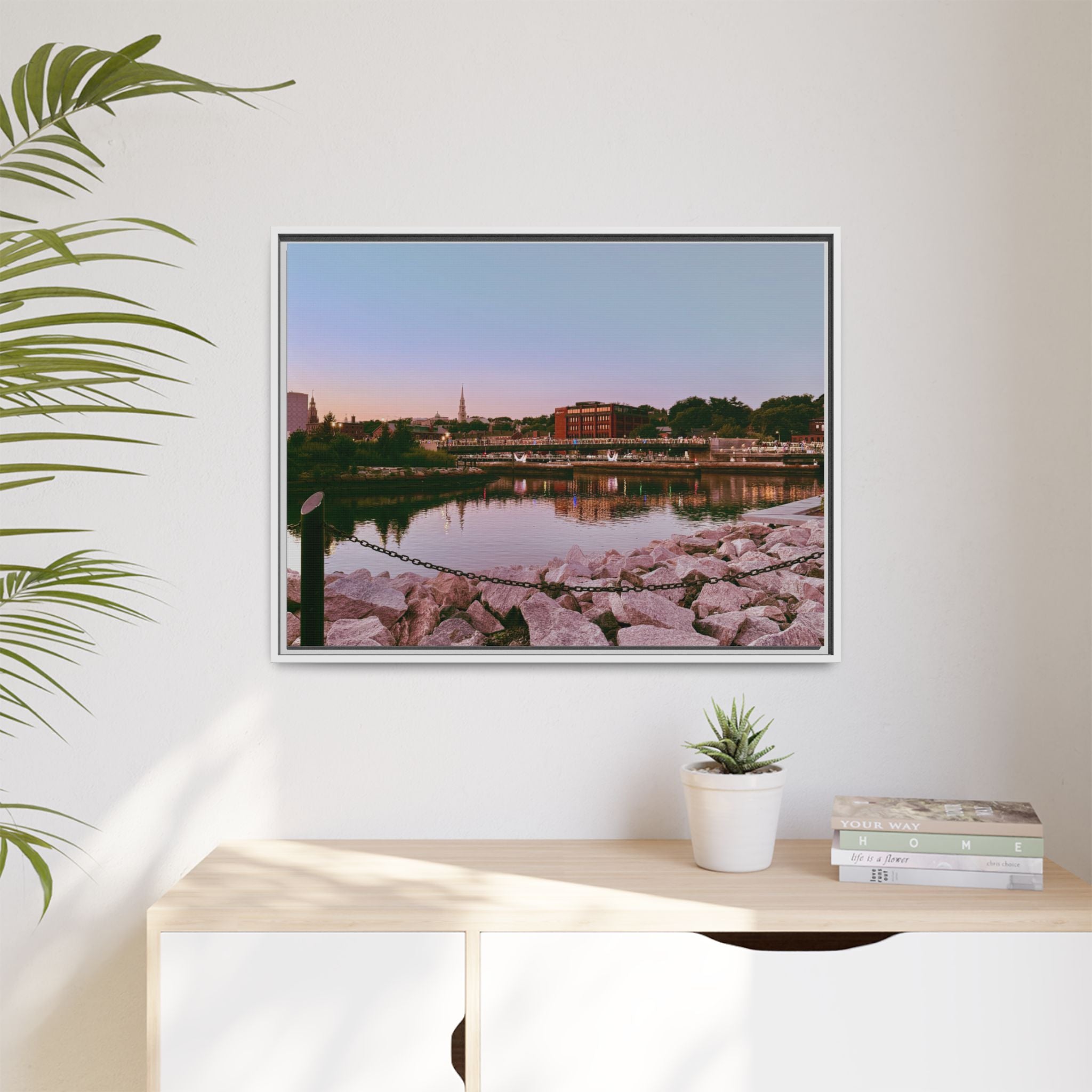 Tranquil Harbor Sunset Wall Art