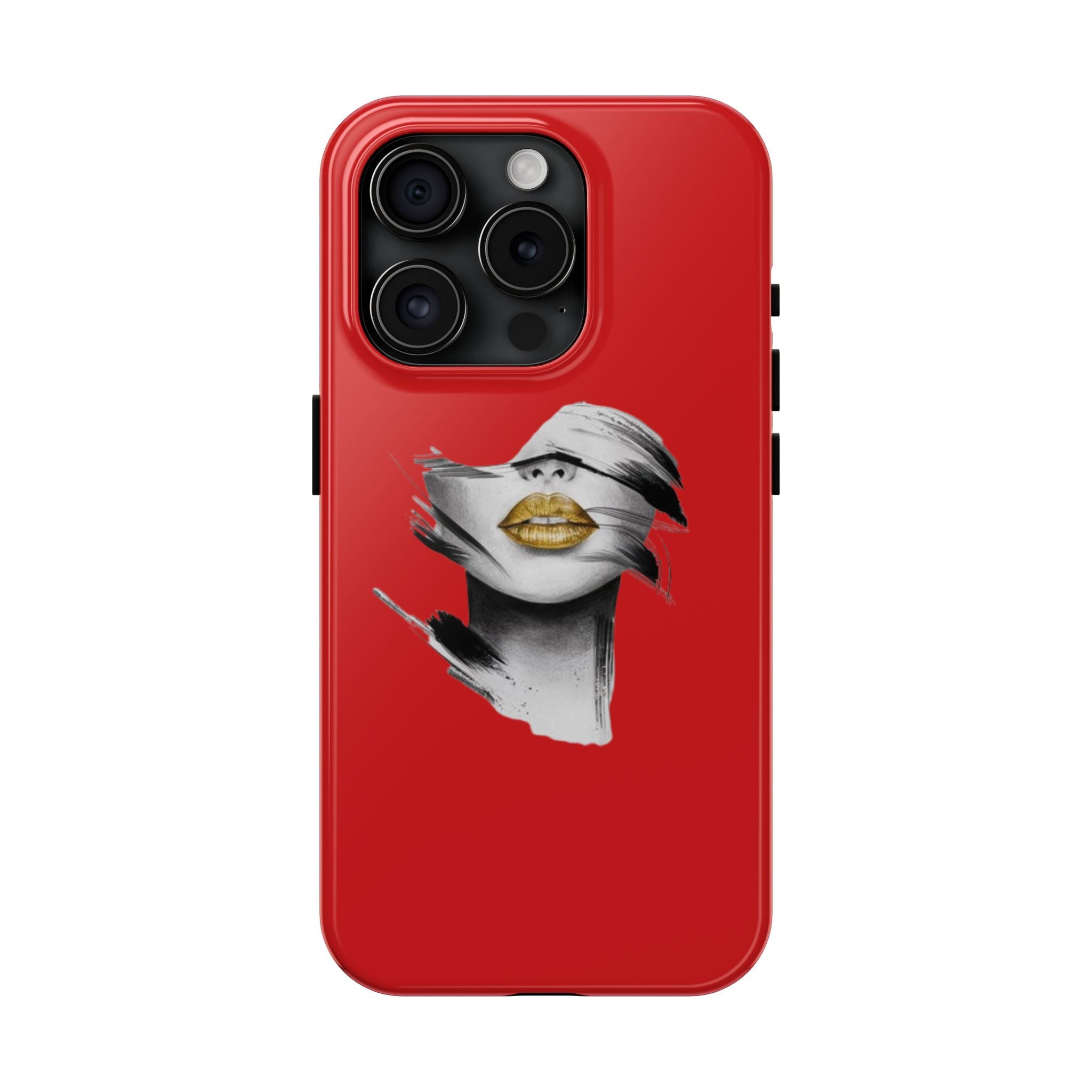 Red Abstract Lips Tough Phone Case — Bold Art Phone Cover for iPhone & Android