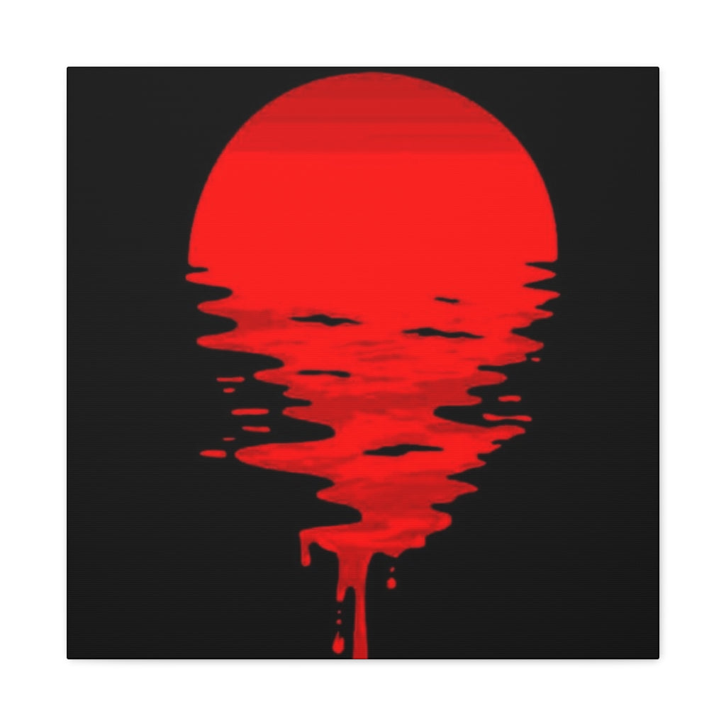 Sunset Canvas Art Print, Modern Wall Decor, Red and Black Home Decor, Abstract Art