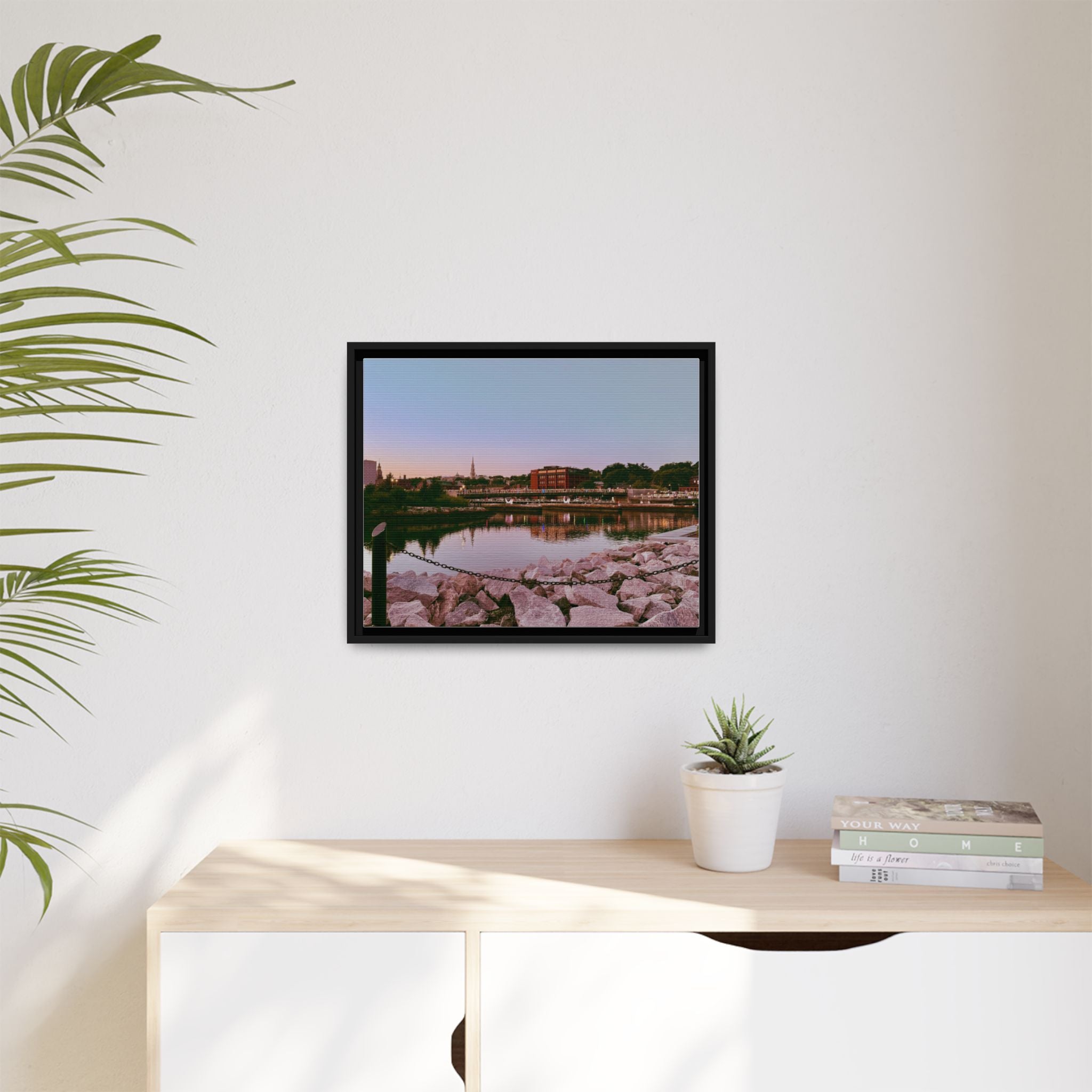 Tranquil Harbor Sunset Wall Art