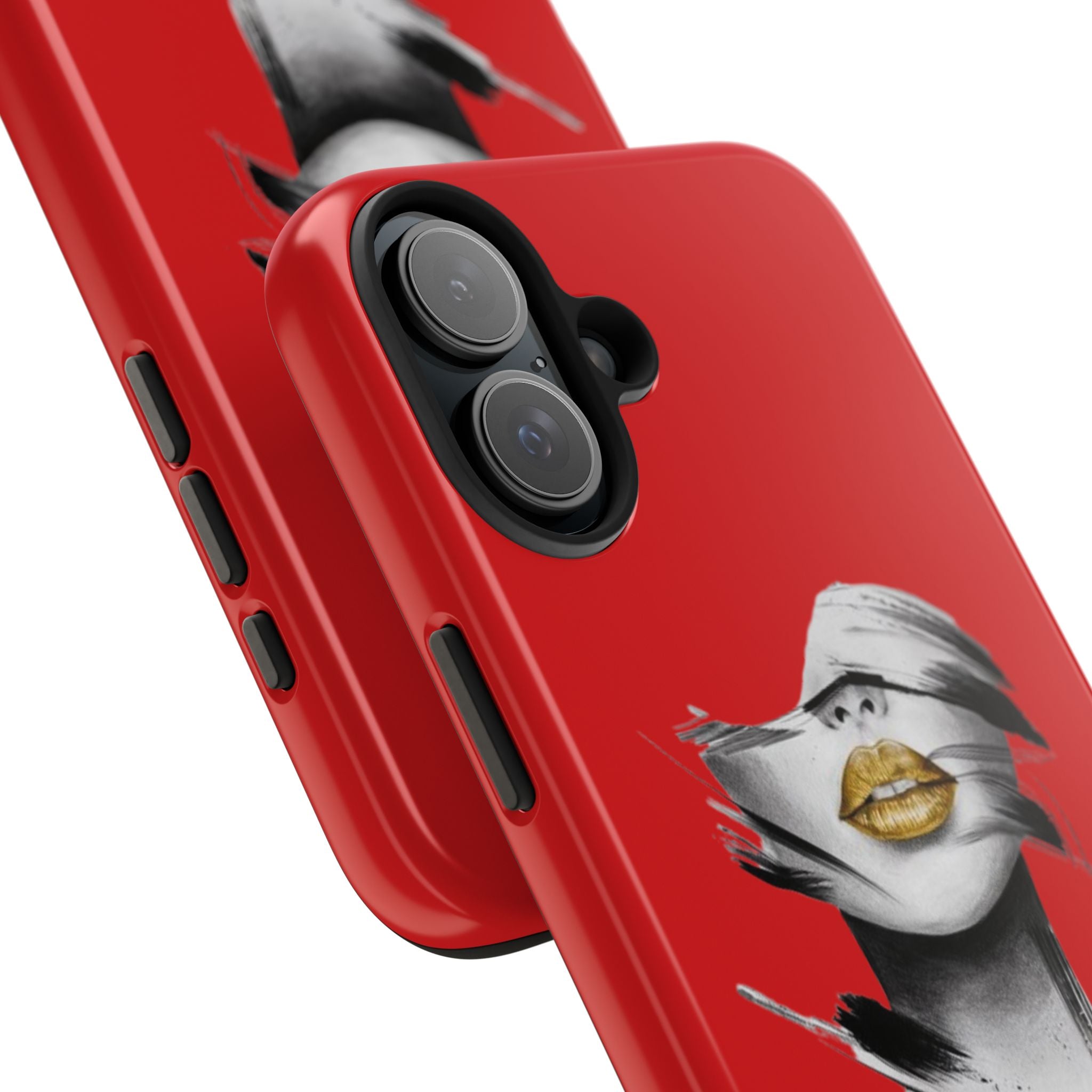 Red Abstract Lips Tough Phone Case — Bold Art Phone Cover for iPhone & Android