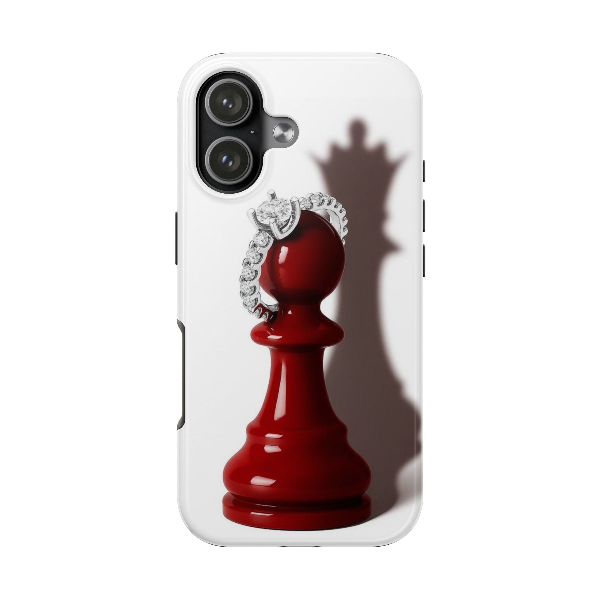 Phone Case — Red Pawn with Diamond Crown Chess Design