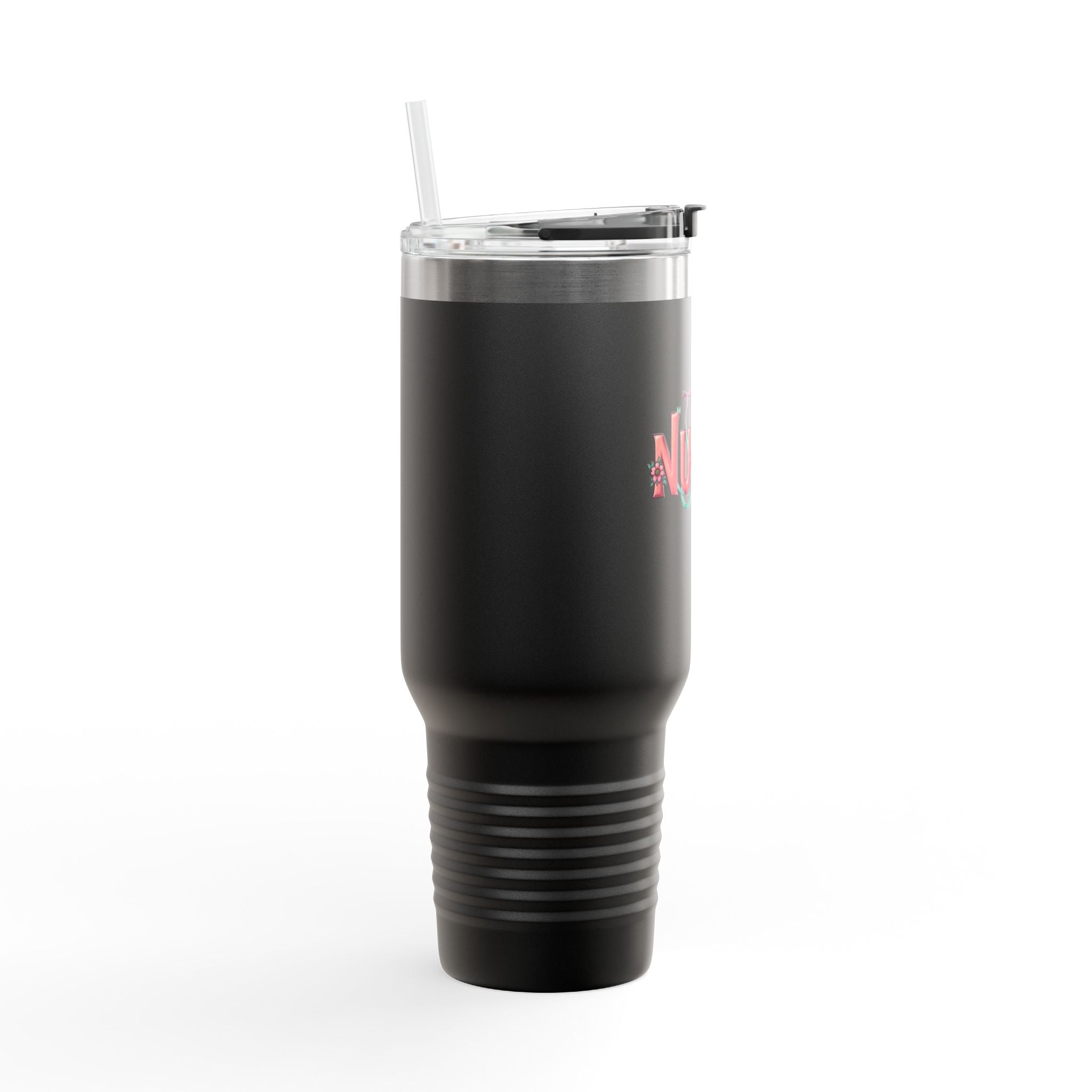 Nurse 40oz Insulated Travel Mug — Floral Stethoscope
