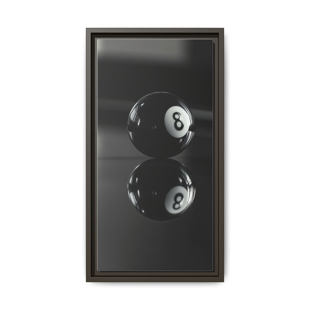 Eight Ball Reflection Matte Framed Canvas Print