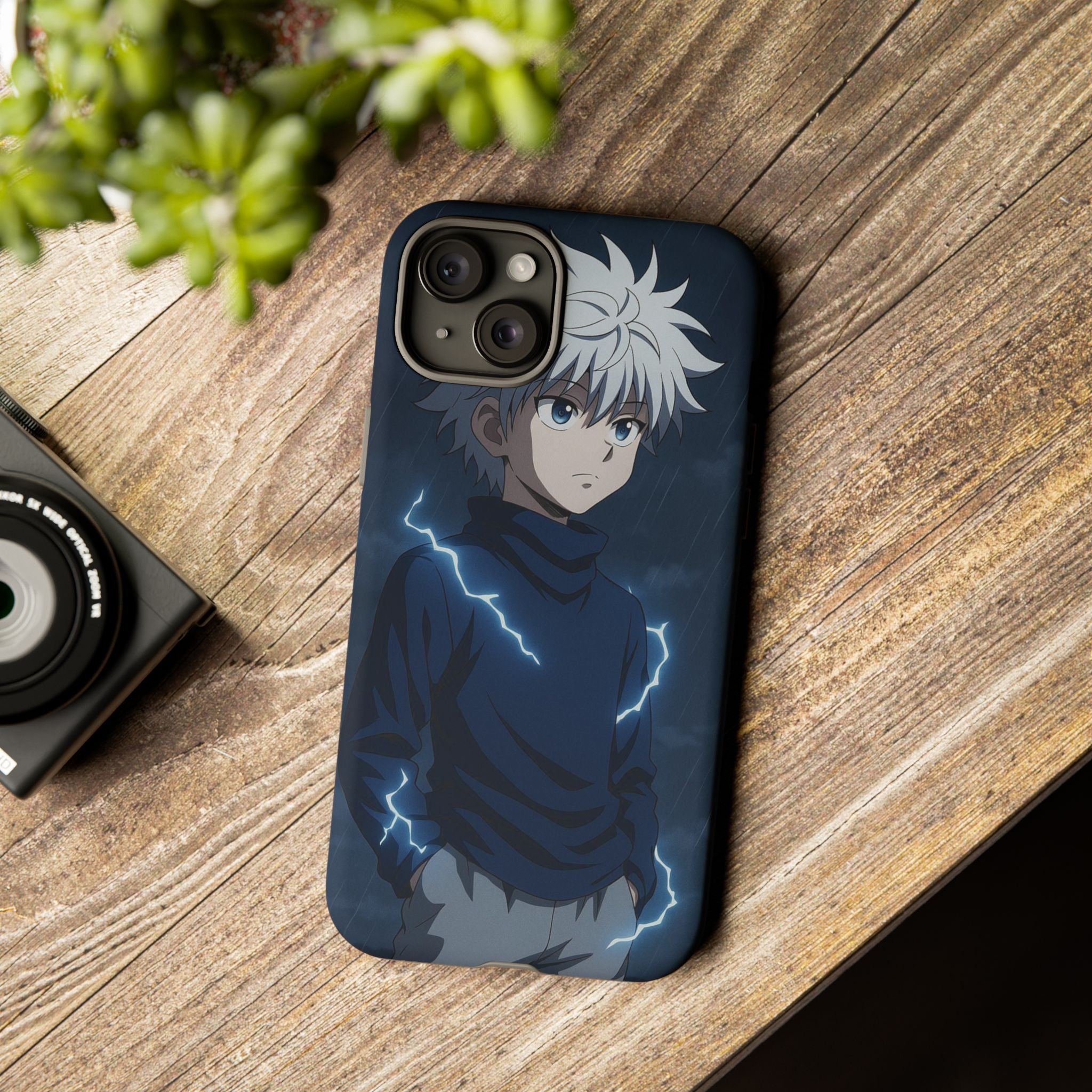 Anime Phone Case Featuring Lightning Design,