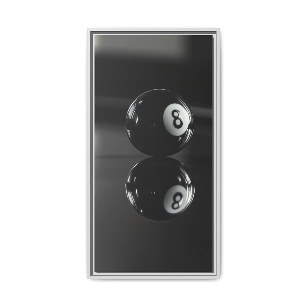 Eight Ball Reflection Matte Framed Canvas Print