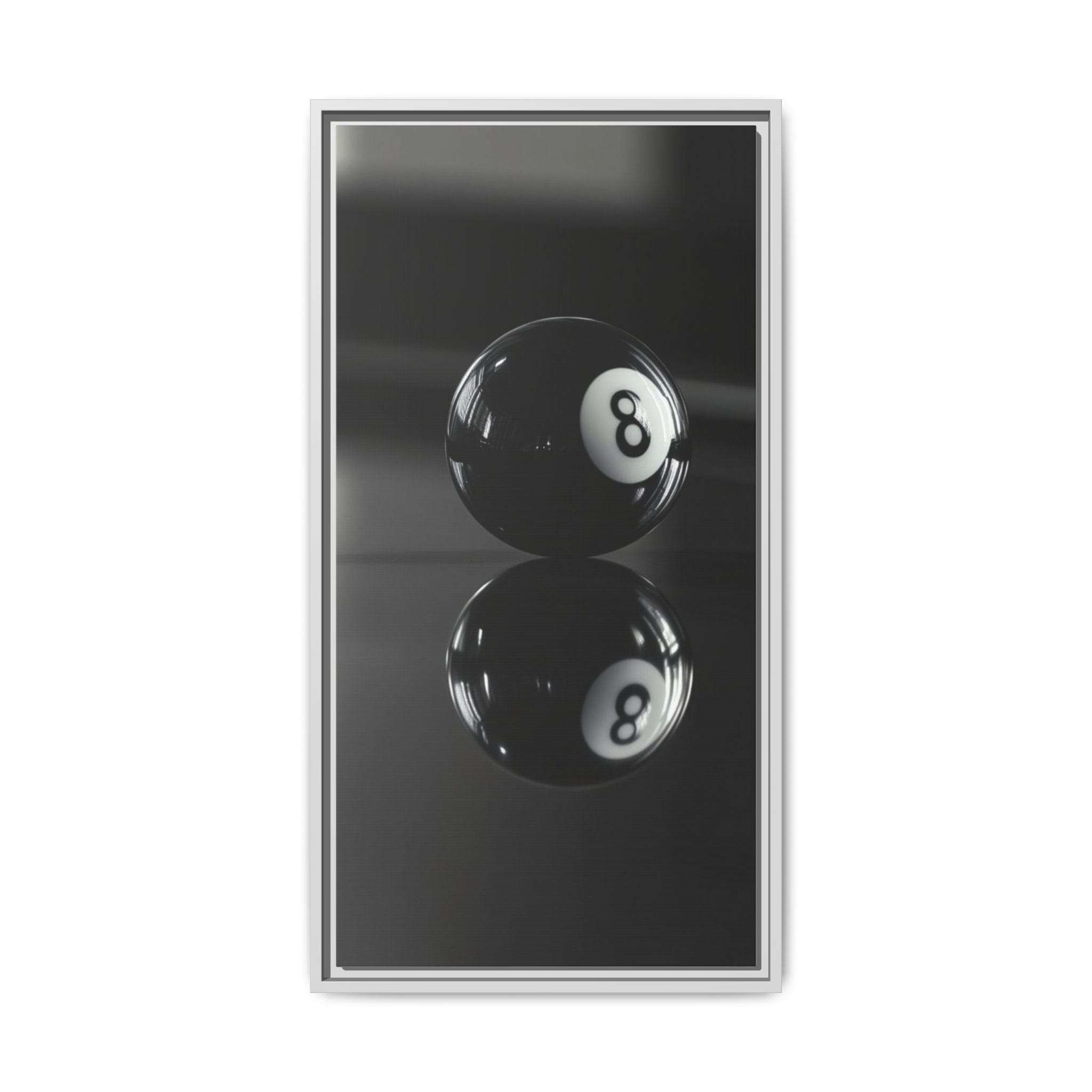 Eight Ball Reflection Matte Framed Canvas Print