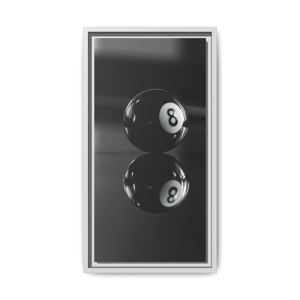 Eight Ball Reflection Matte Framed Canvas Print