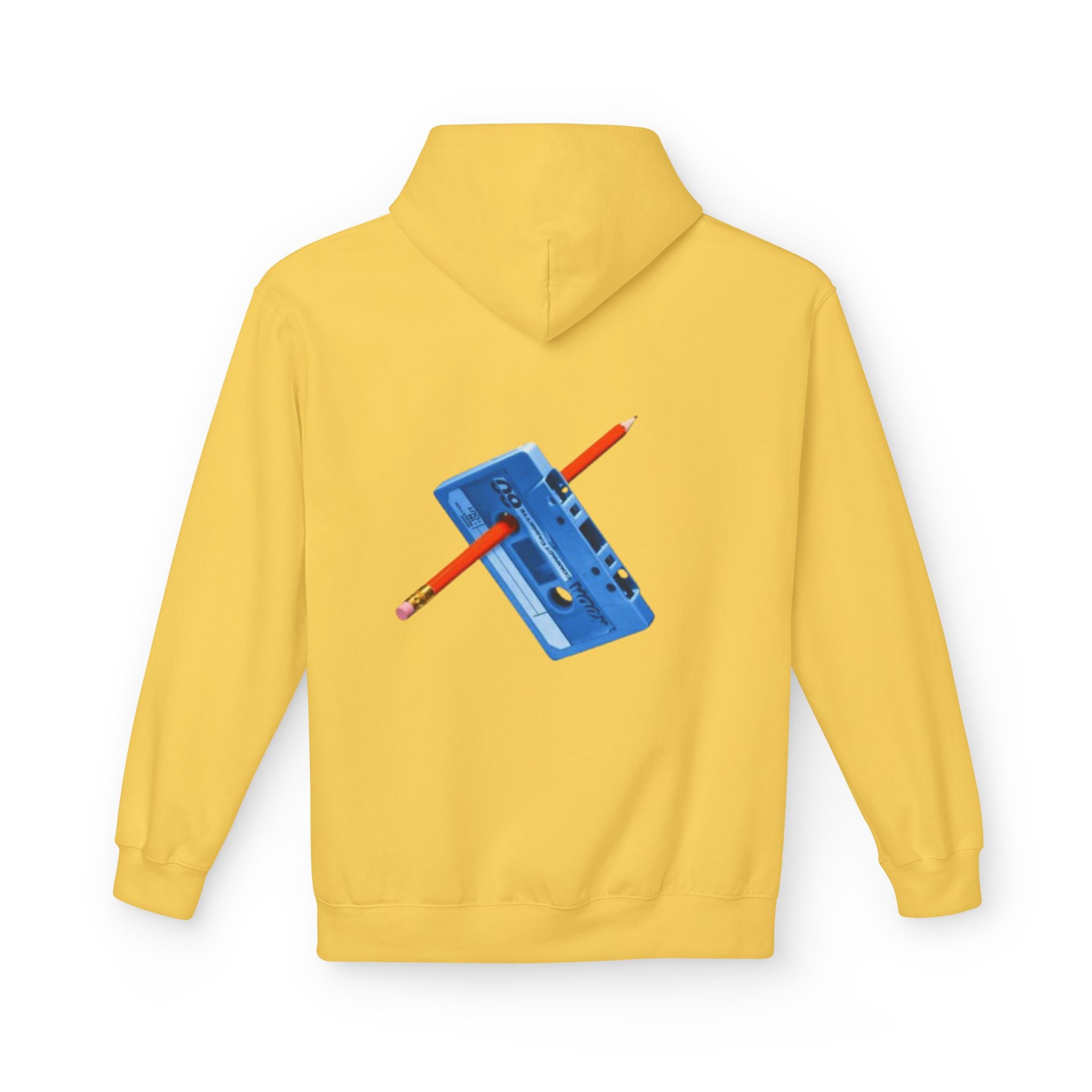 Blue Cassette Tape with Pencil Hoodie | Retro Music 80s 90s