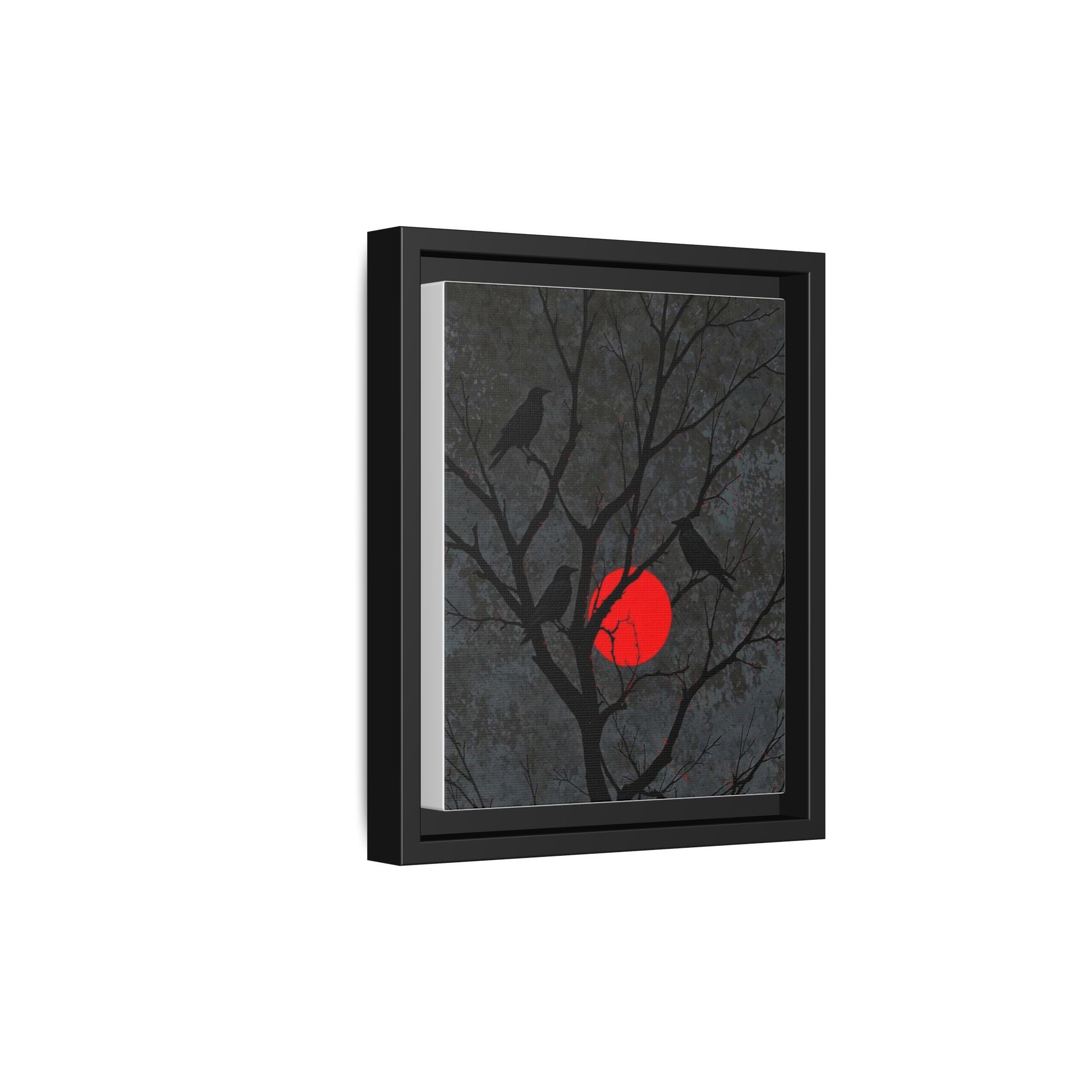 Red Moon Crows Silhouette