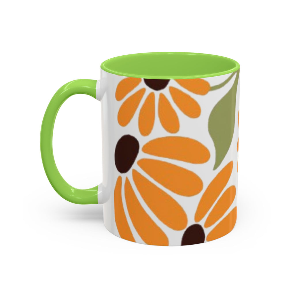 Colorful Floral Mugs, Bright Ceramic Coffee Cups