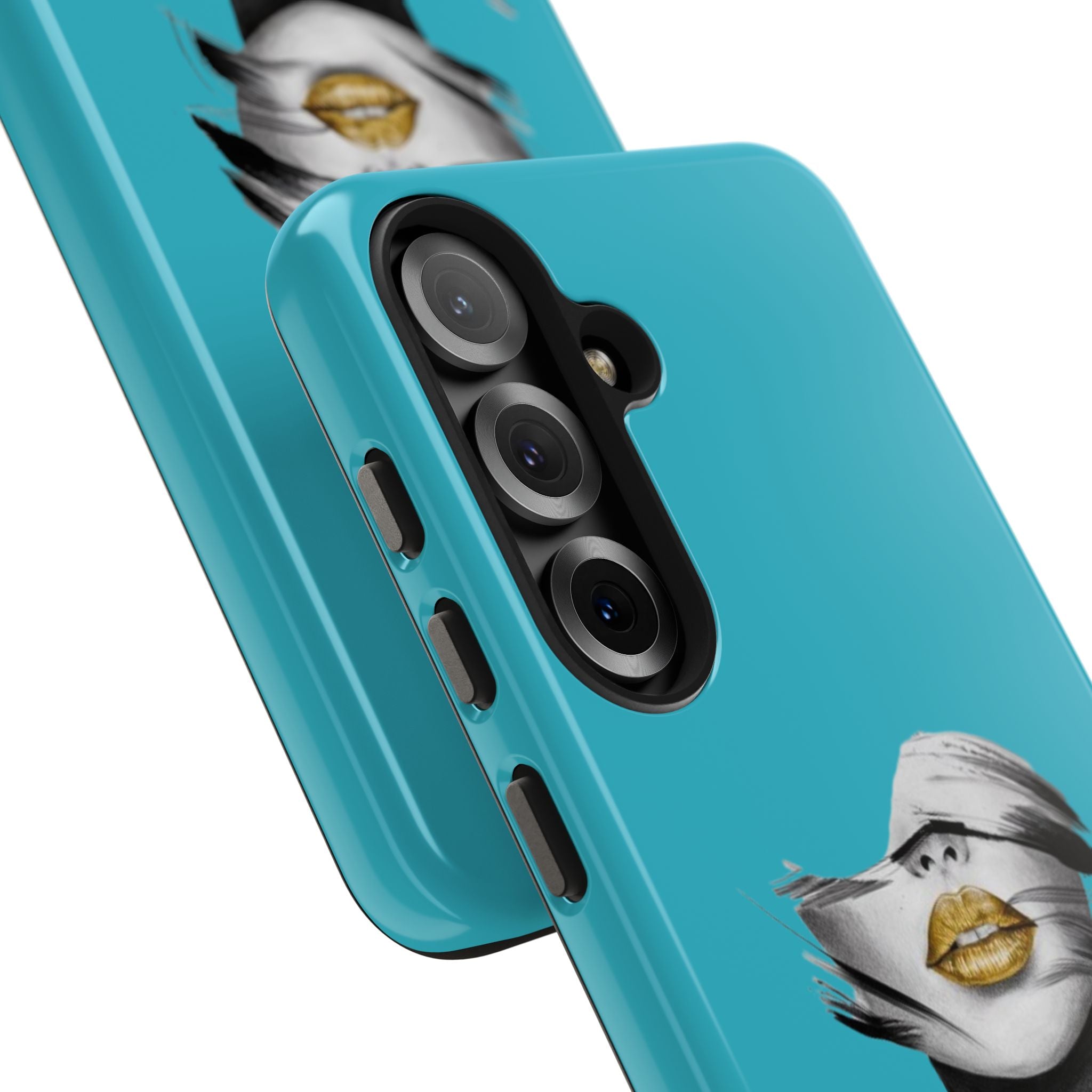 Teal 'Golden Lips' Tough Phone Case