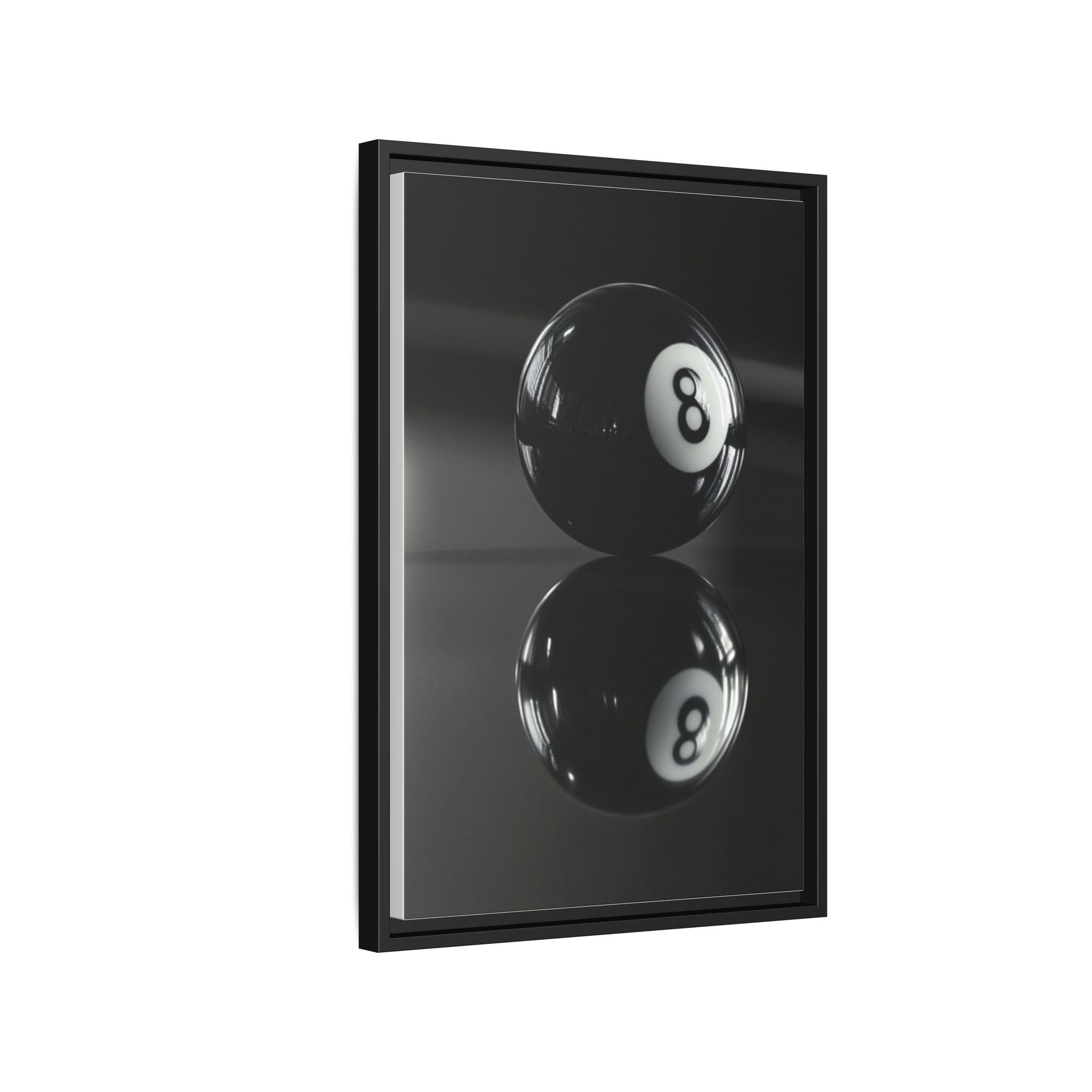 Eight Ball Reflection Matte Framed Canvas Print