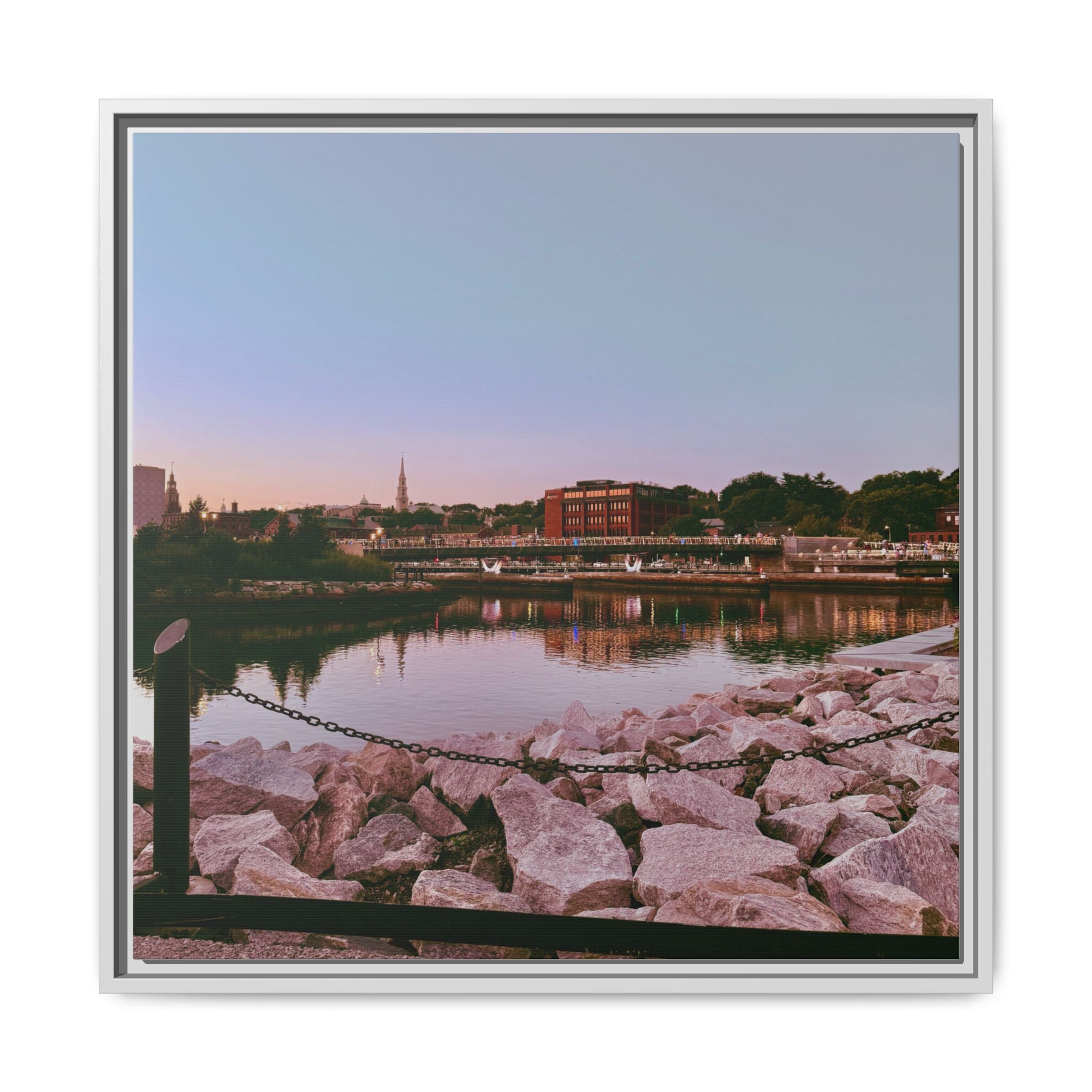 Tranquil Harbor Sunset Wall Art