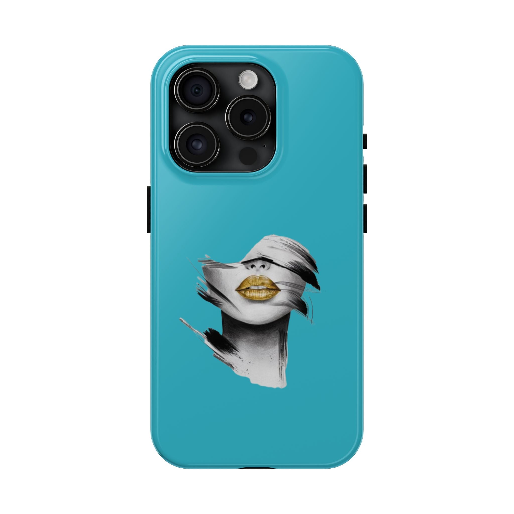 Teal 'Golden Lips' Tough Phone Case