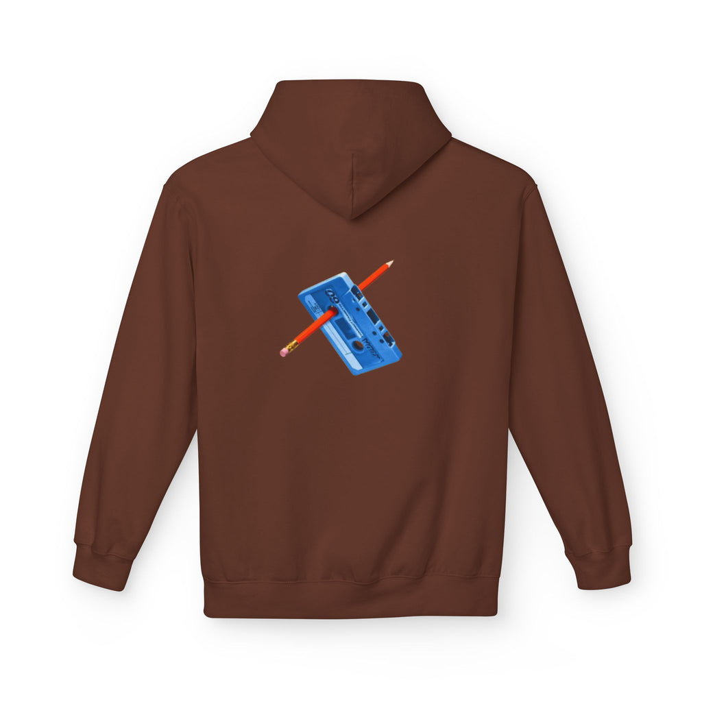 Retro Cassette Hoodie — Blue Tape & Pencil Vintage Music Crewneck