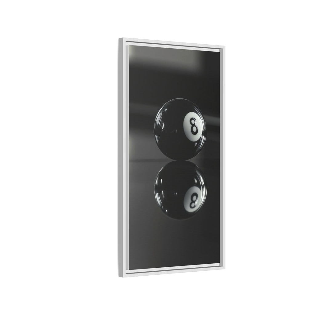 Eight Ball Reflection Matte Framed Canvas Print