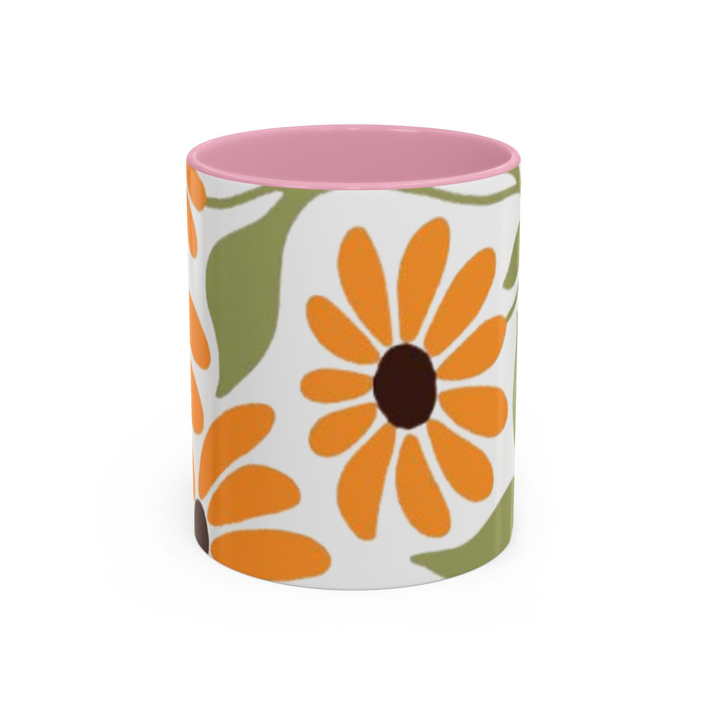 Colorful Floral Mugs, Bright Ceramic Coffee Cups