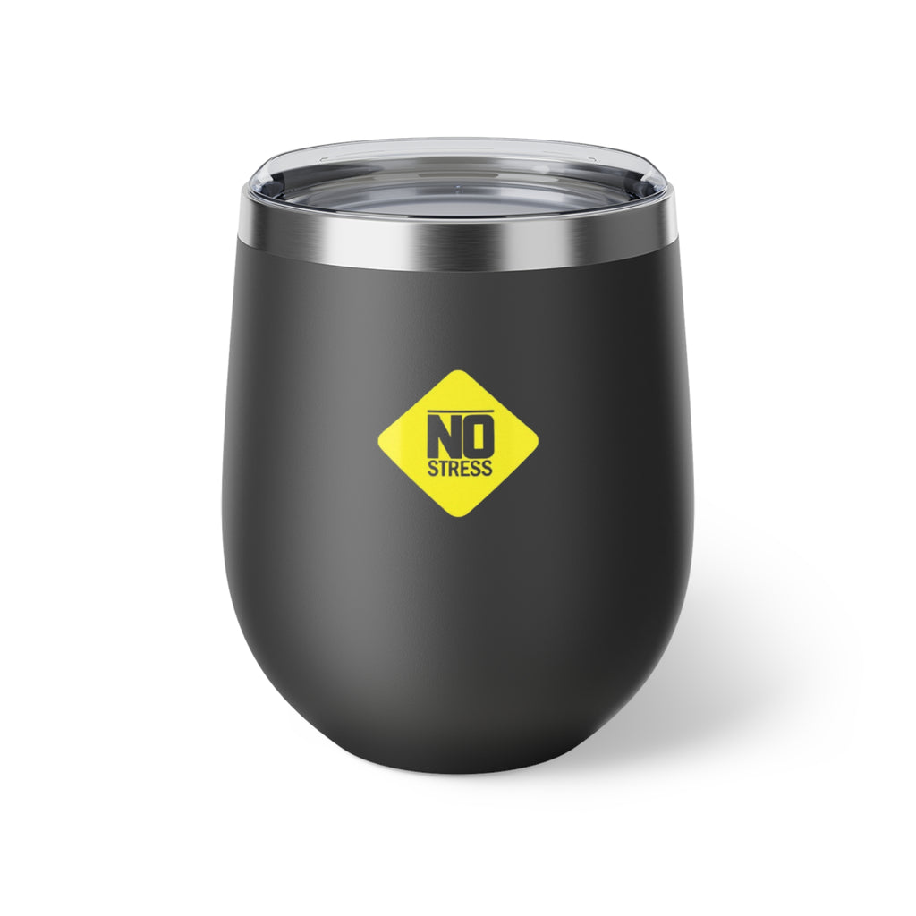 No Stress 12oz Insulated Wine Tumbler — Copper Vacuum Travel Cup