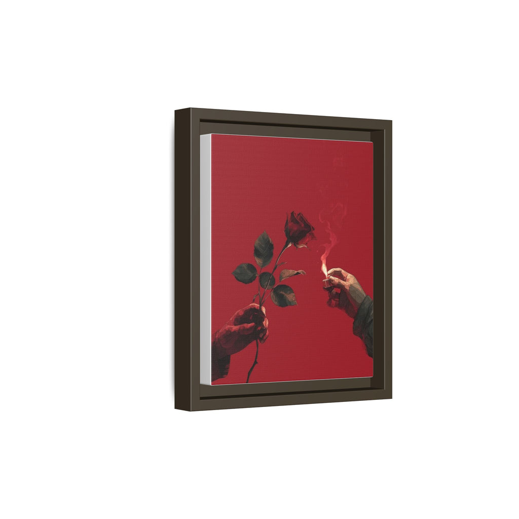 Red Rose & Lighter Minimalist Wall Print