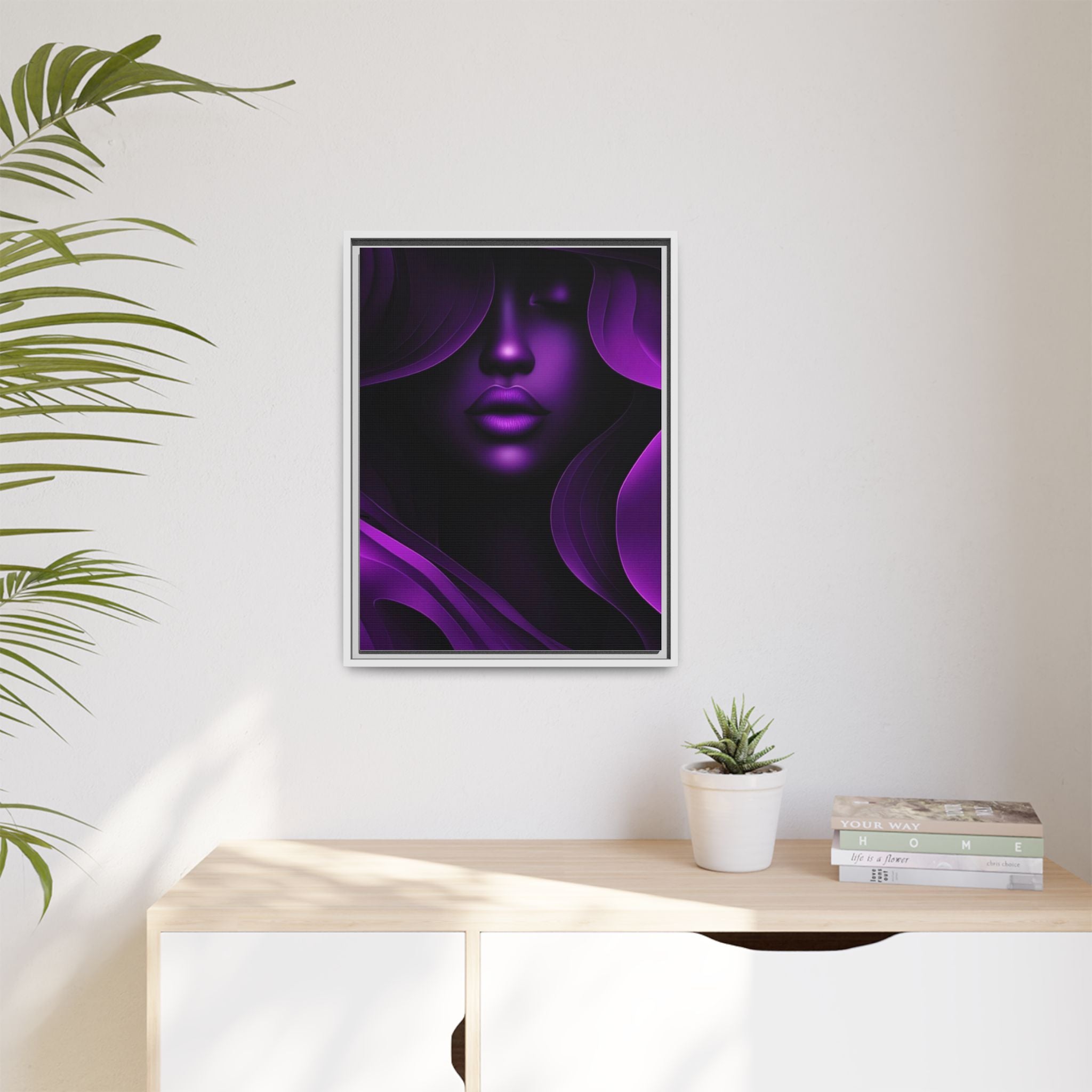 The Quiet Bloom – Purple Abstract Woman Portrait