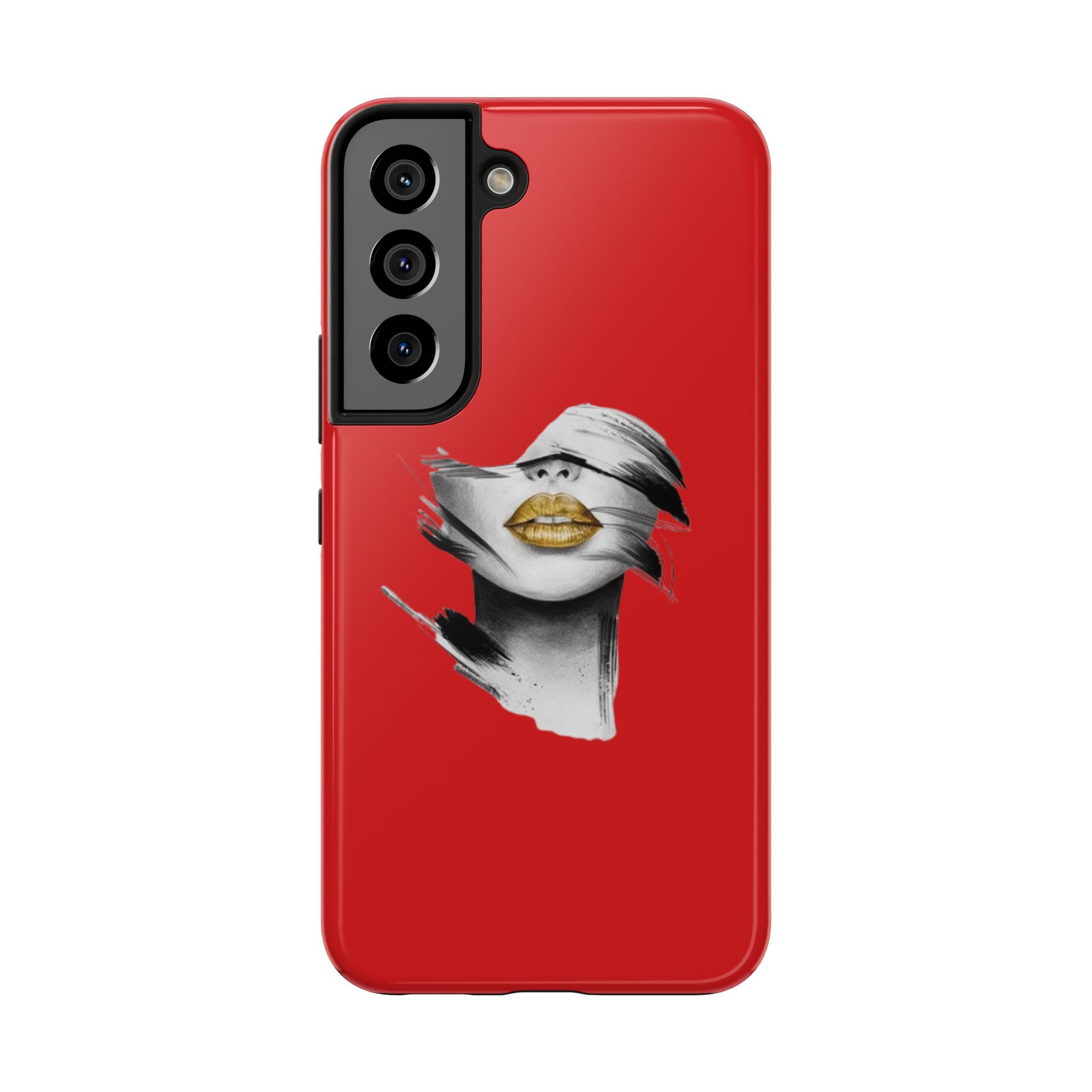 Red Abstract Lips Tough Phone Case — Bold Art Phone Cover for iPhone & Android