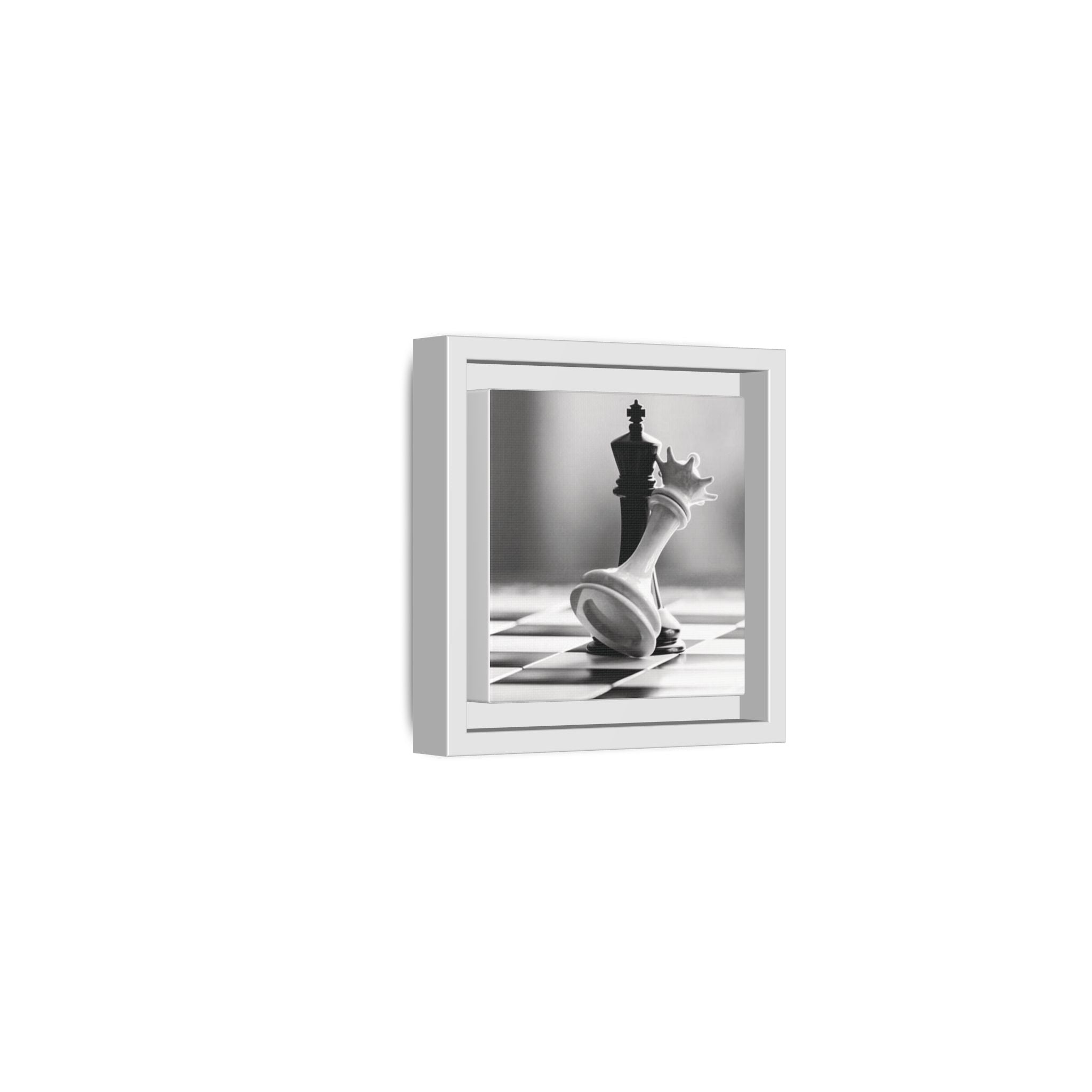 Chess King and Fallen Queen Matte Canvas Framed Wall Art