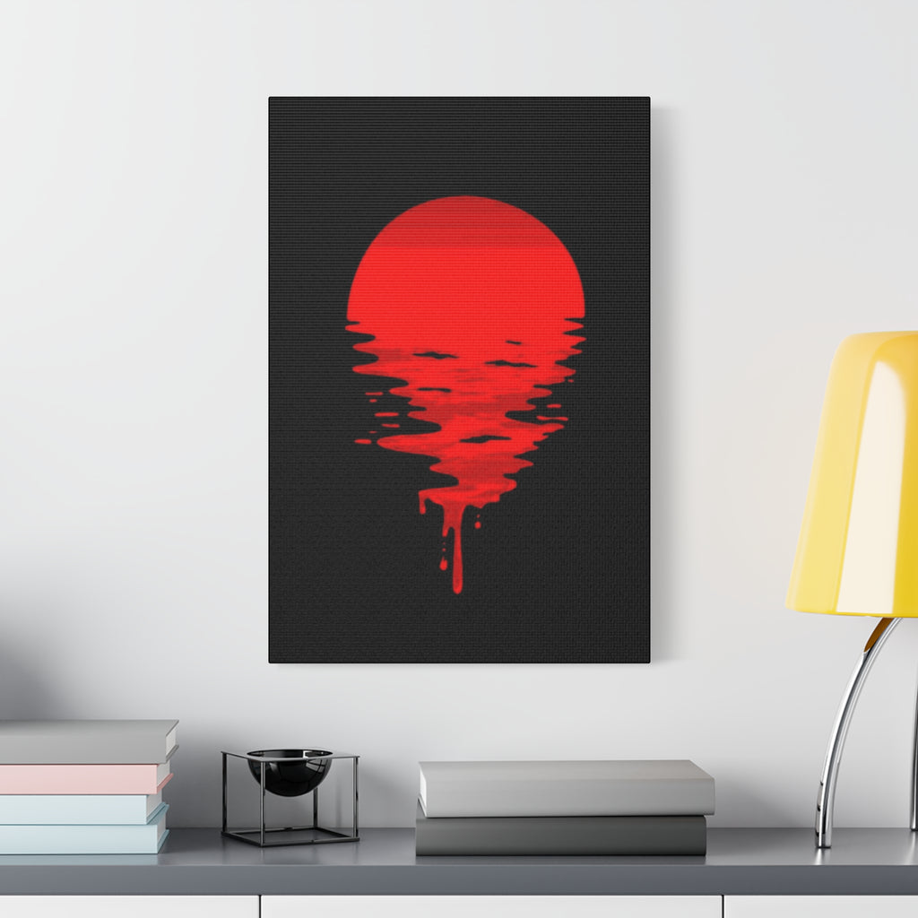 Sunset Canvas Art Print, Modern Wall Decor, Red and Black Home Decor, Abstract Art