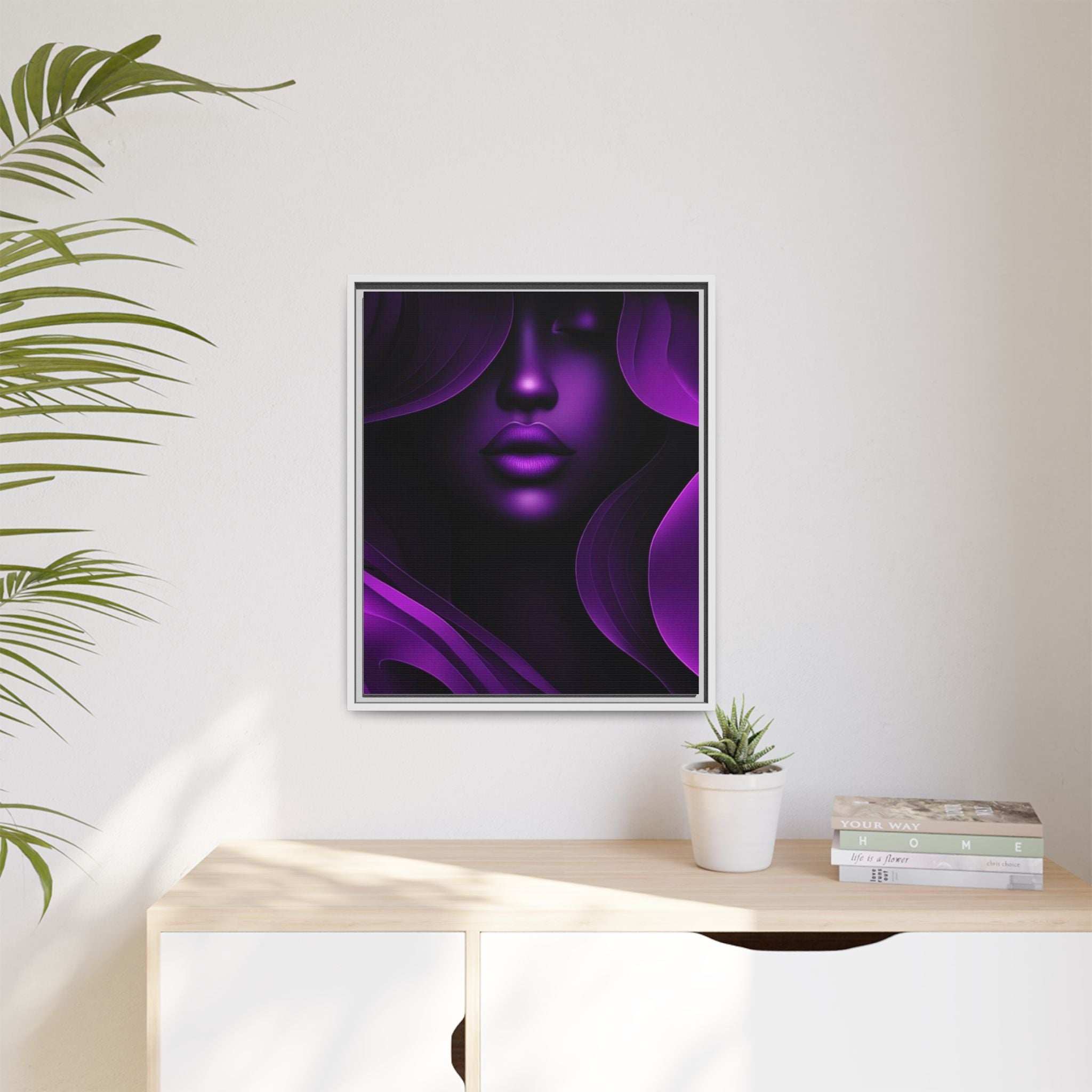 The Quiet Bloom – Purple Abstract Woman Portrait
