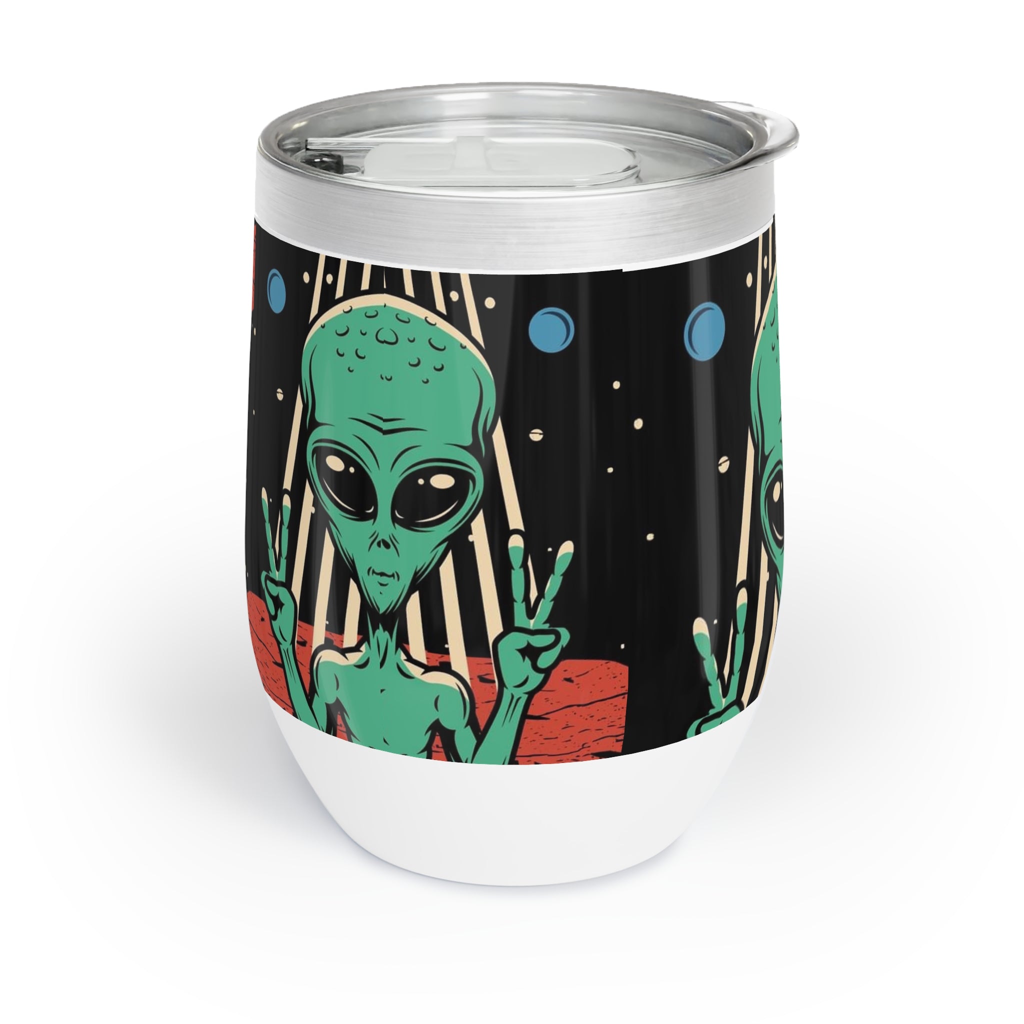 Alien Vibes Wine Tumbler, Chill Wine Cup