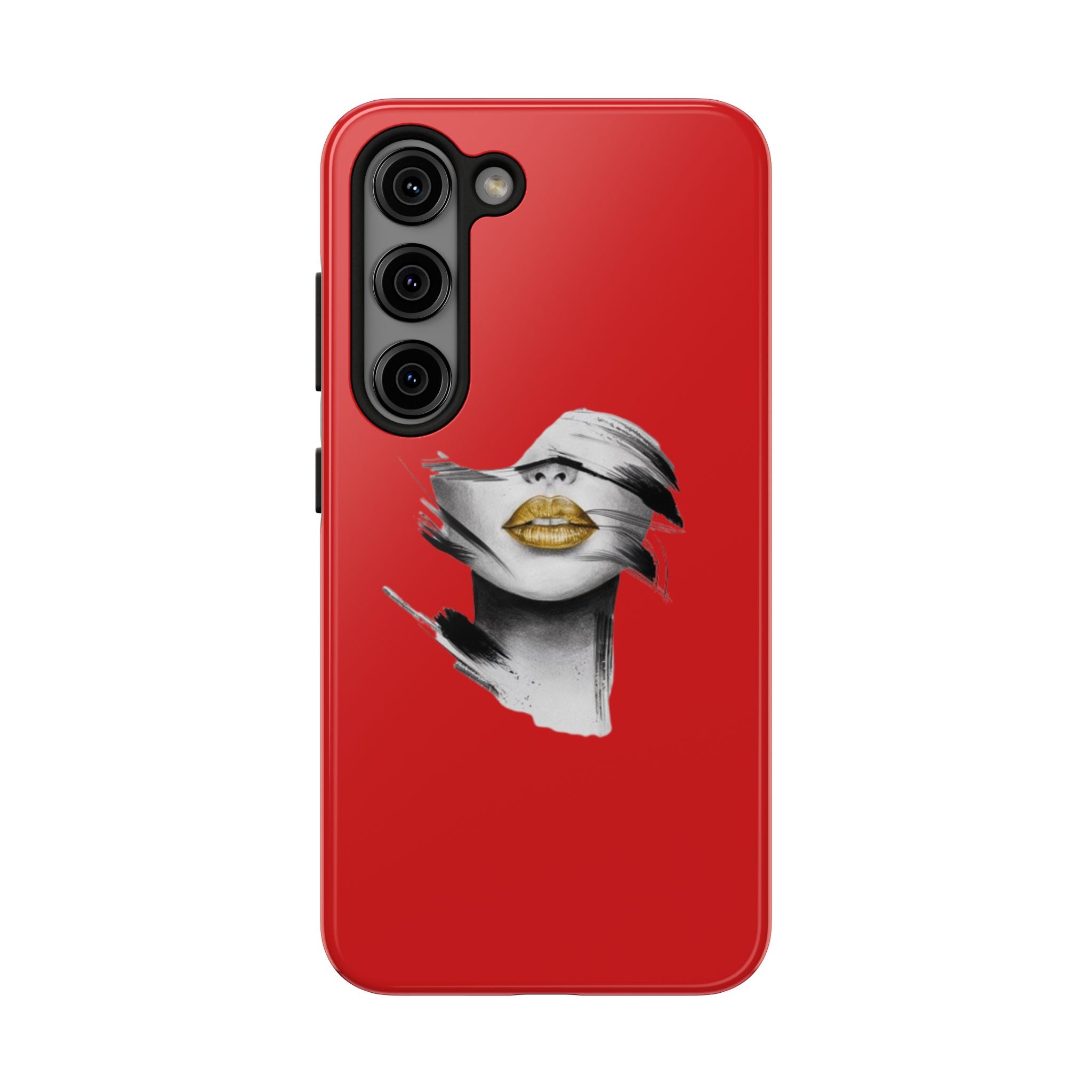 Red Abstract Lips Tough Phone Case — Bold Art Phone Cover for iPhone & Android