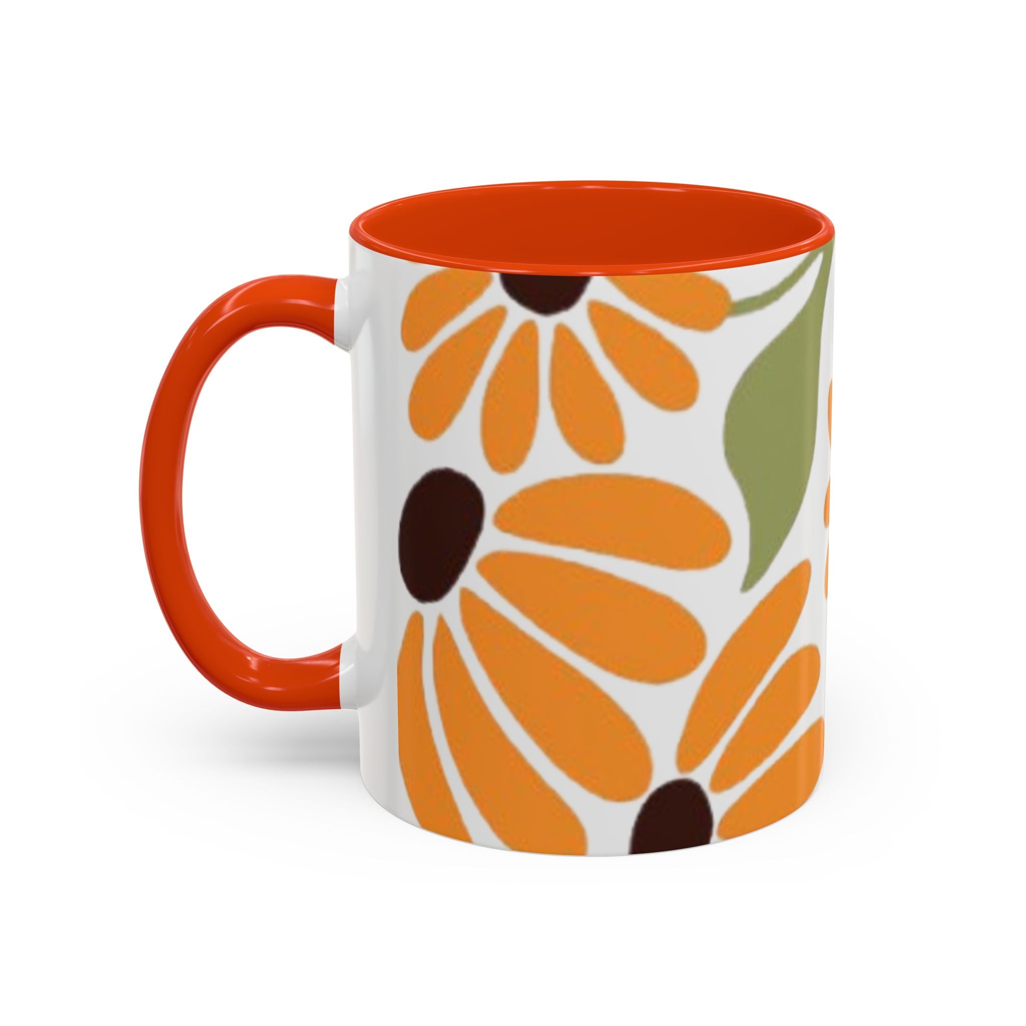 Colorful Floral Mugs, Bright Ceramic Coffee Cups