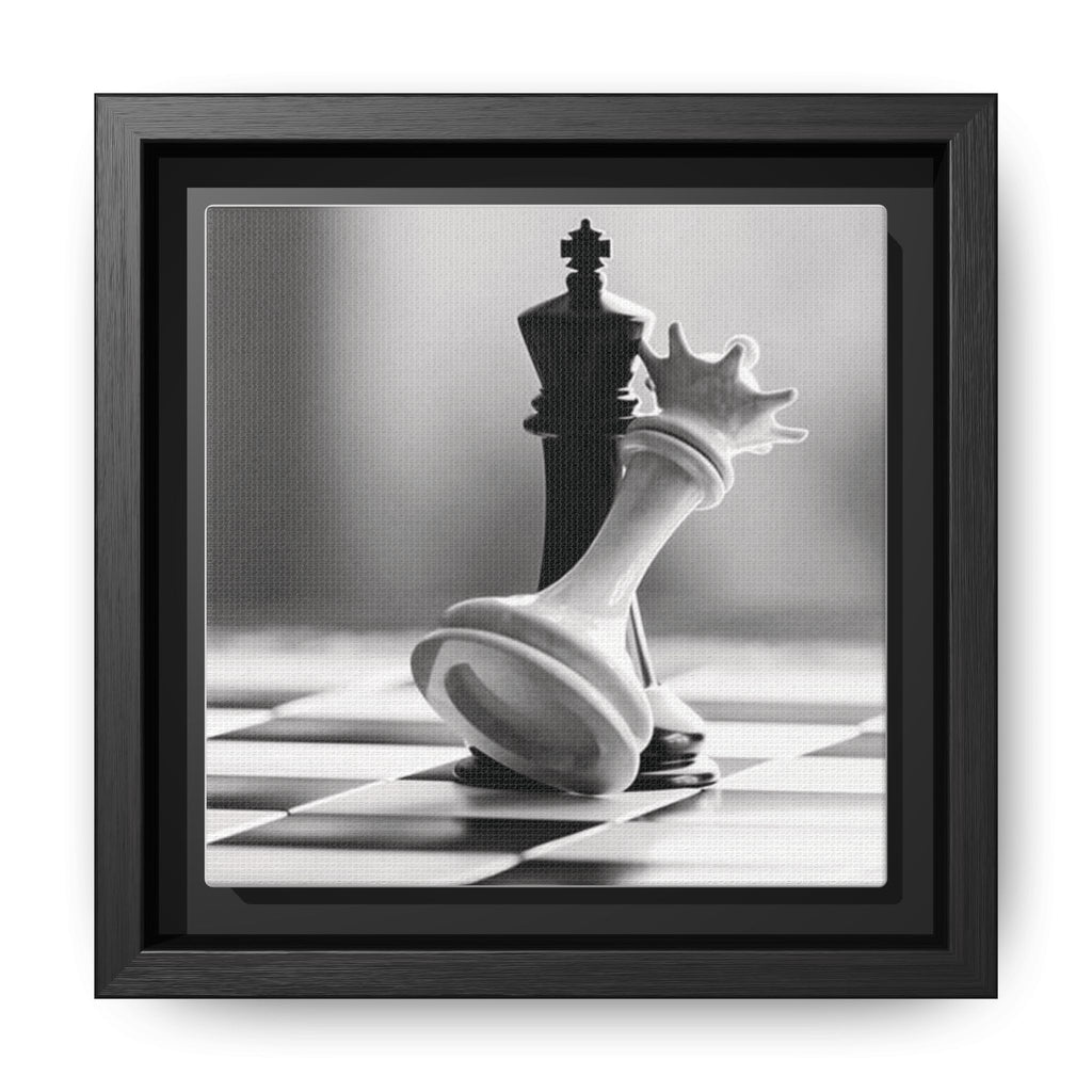 Chess King and Fallen Queen Matte Canvas Framed Wall Art