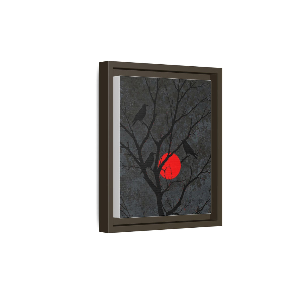 Red Moon Crows Silhouette